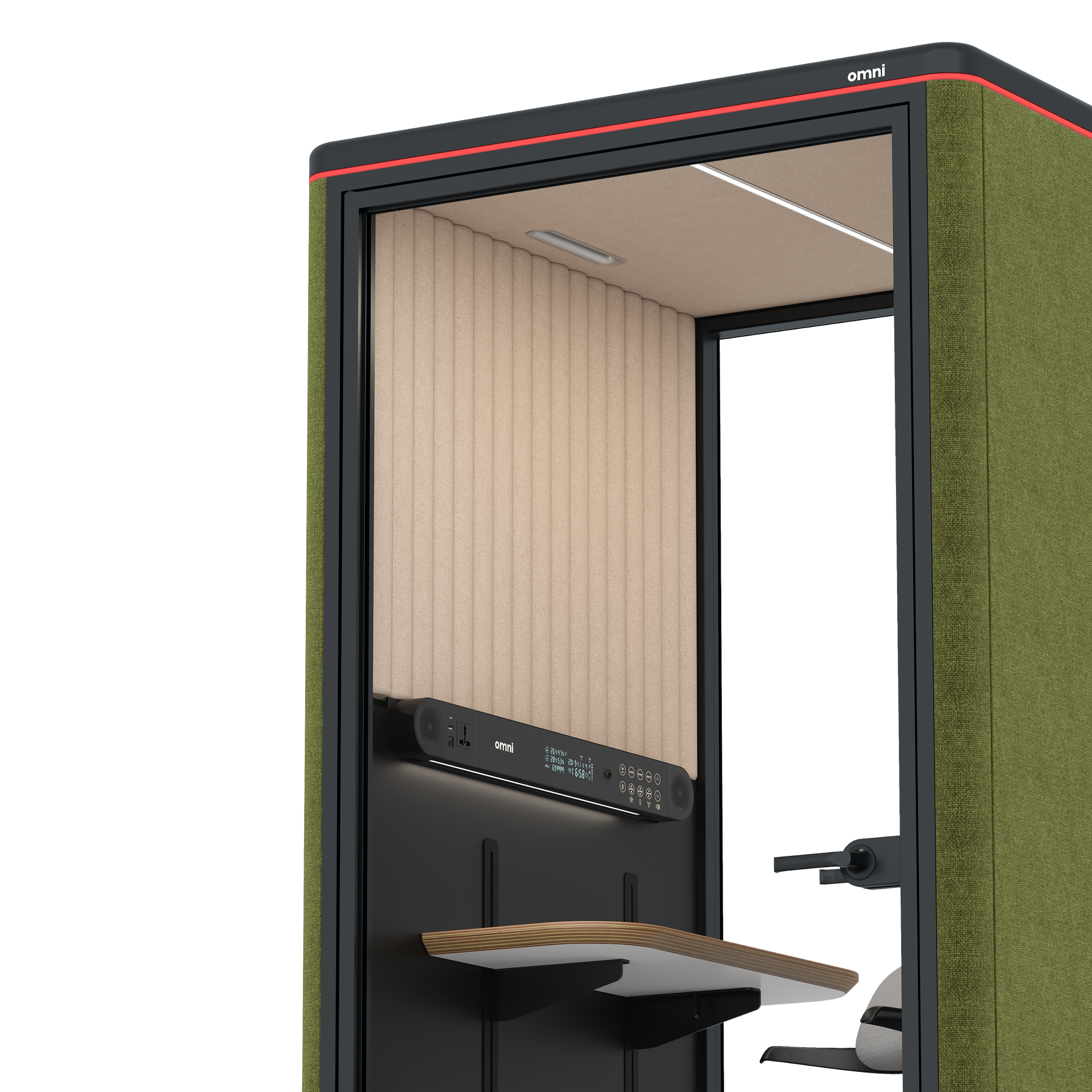 Omni One PlusAdjustable Device Shelf / Gabriel Medley Meadow Green / #a18e7e