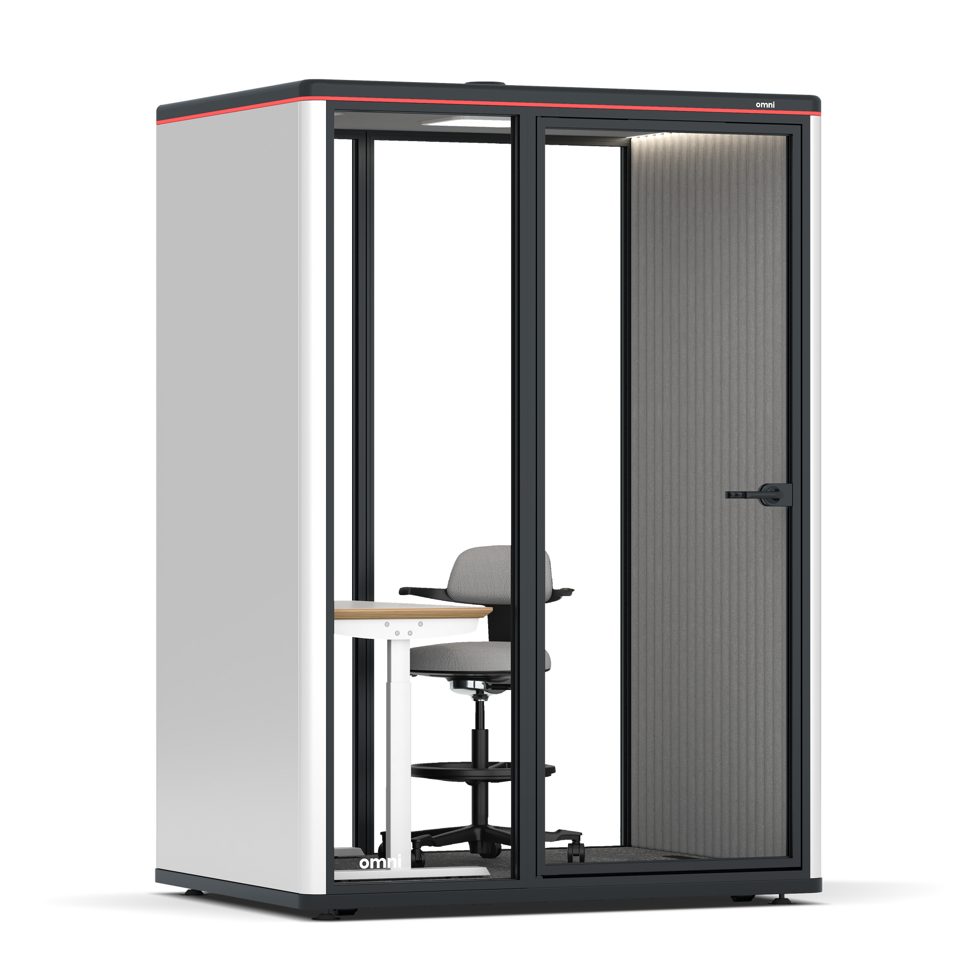 Omni TwoElectrical Adjustable Work Station + Stool / WhiteRAL Pure White / #6d6c69