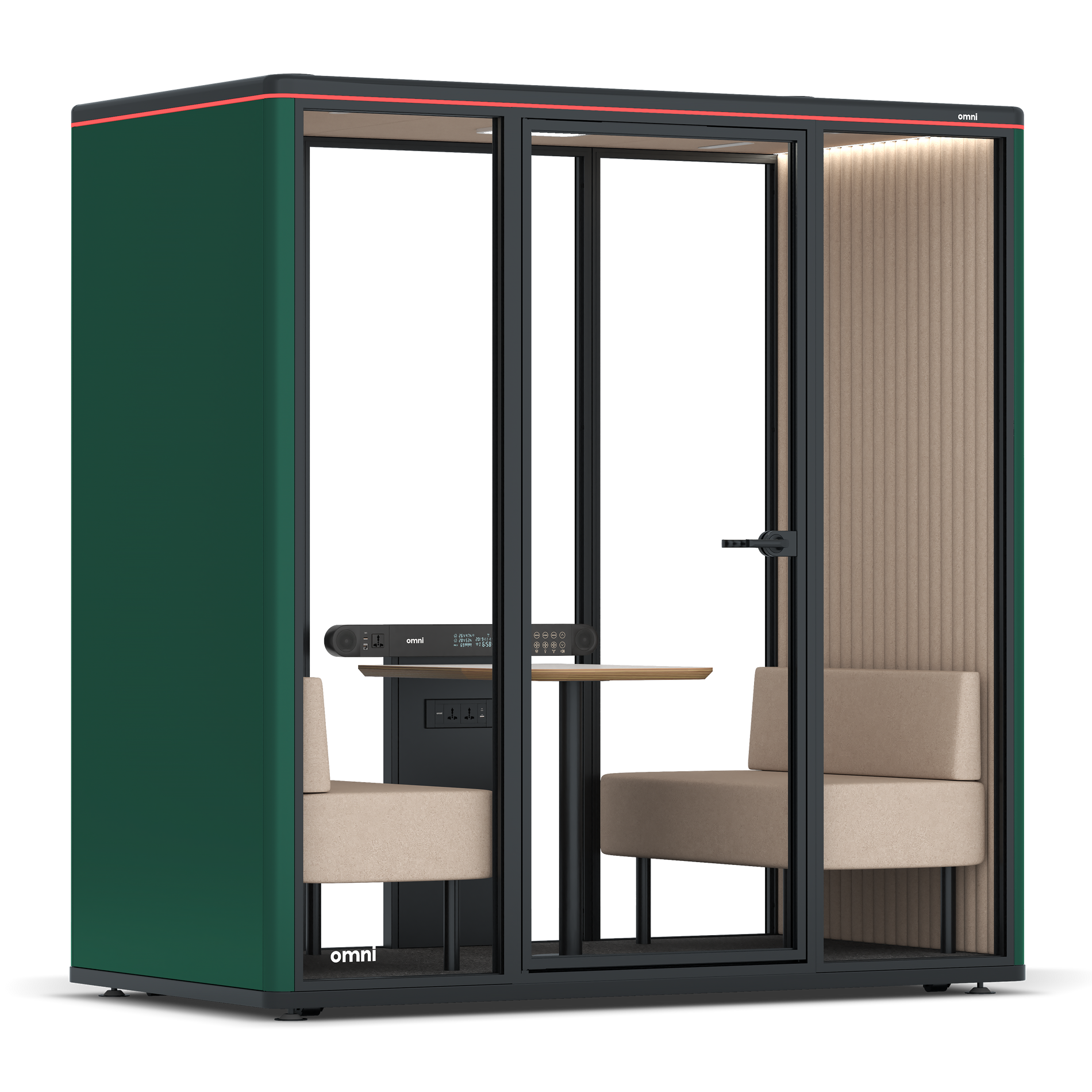 Omni DemiTable / RAL Moss Green / #a18e7e