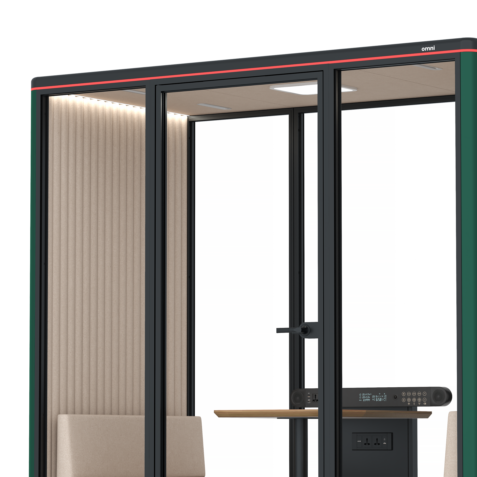 Omni DemiTable / RAL Moss Green / #a18e7e
