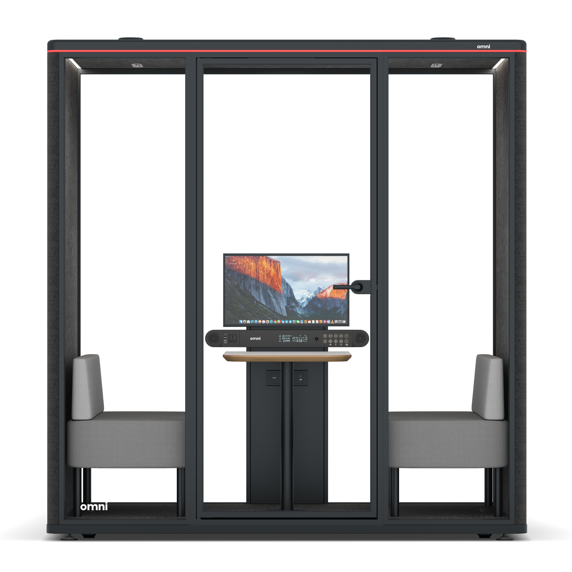 Omni DemiTable (+ Monitor Stand) / Gabriel Medley Black / #615f5d