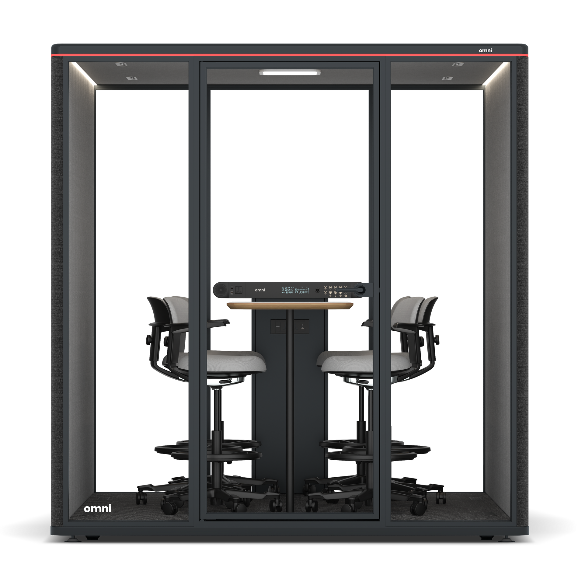 Omni SixCounter Meeting Table / Gabriel Medley Black / #6d6c69