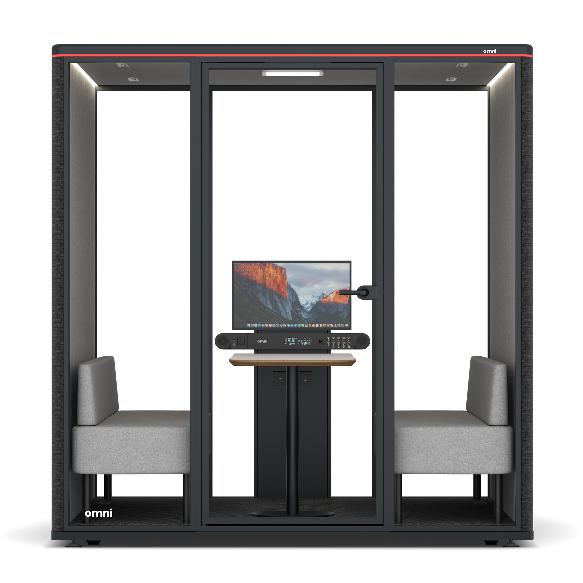 Omni SixSofa (+ Monitor Stand) / Gabriel Medley Black / #6d6c69