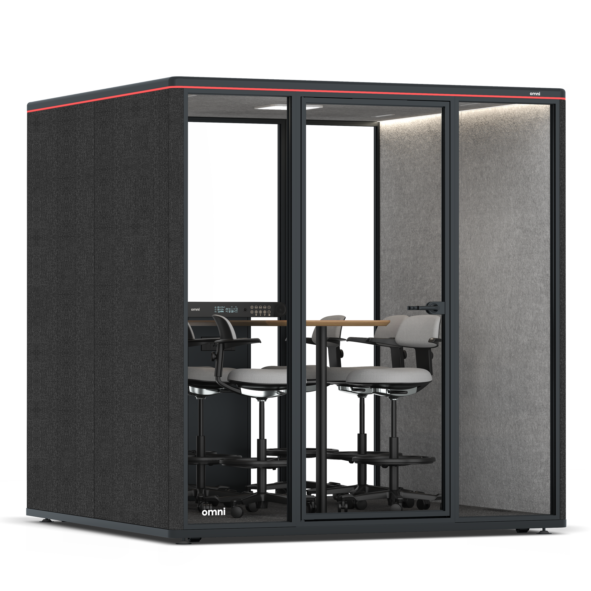 Omni SixCounter Meeting Table / Gabriel Medley Black / #a49f98
