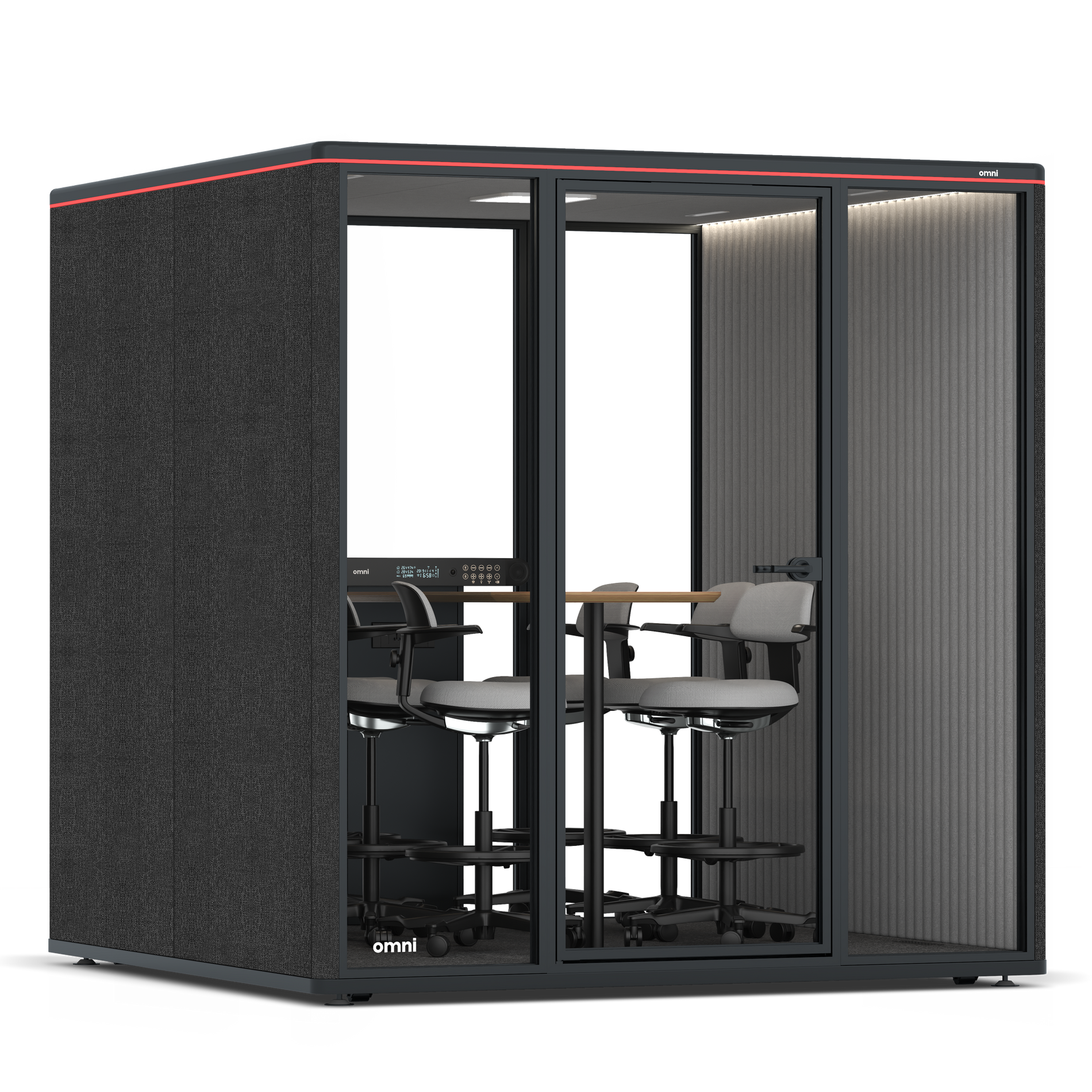 Omni SixCounter Meeting Table / Gabriel Medley Black / #6d6c69