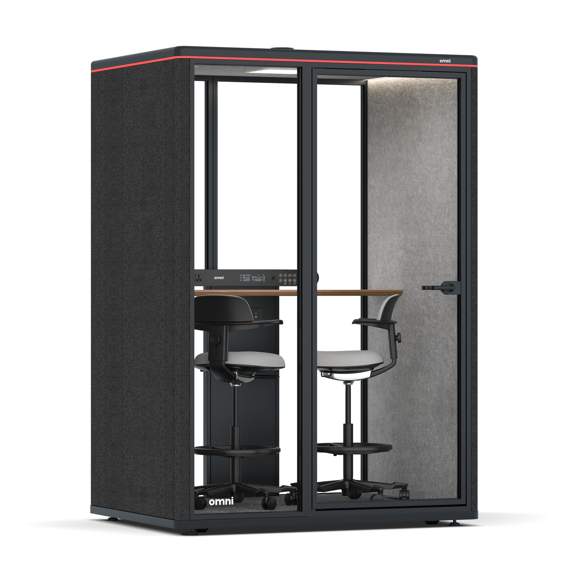 Omni TwoWorkstation + 2 stools / Gabriel Medley Black / #a49f98