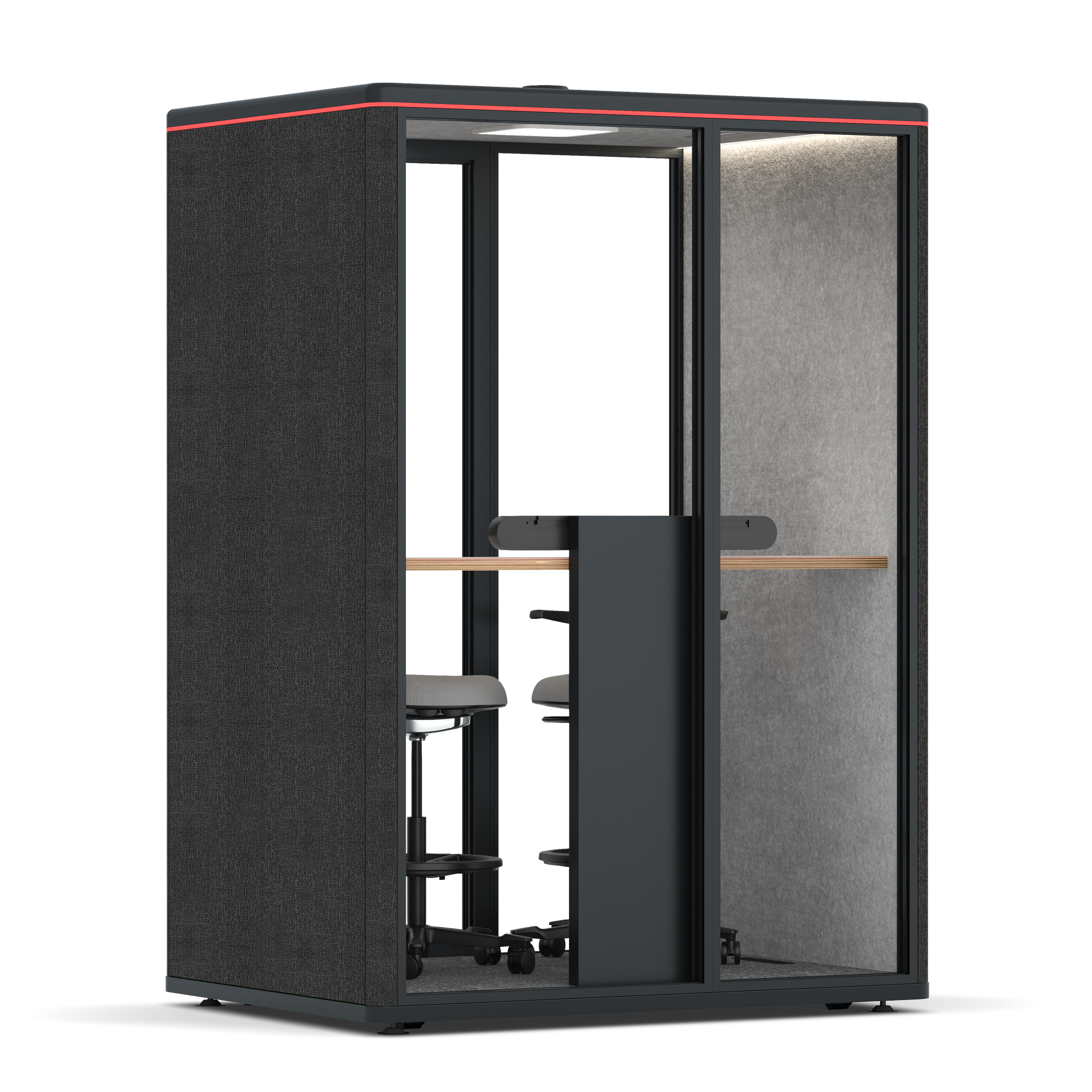 Omni TwoWorkstation + 2 stools / Gabriel Medley Black / #a49f98