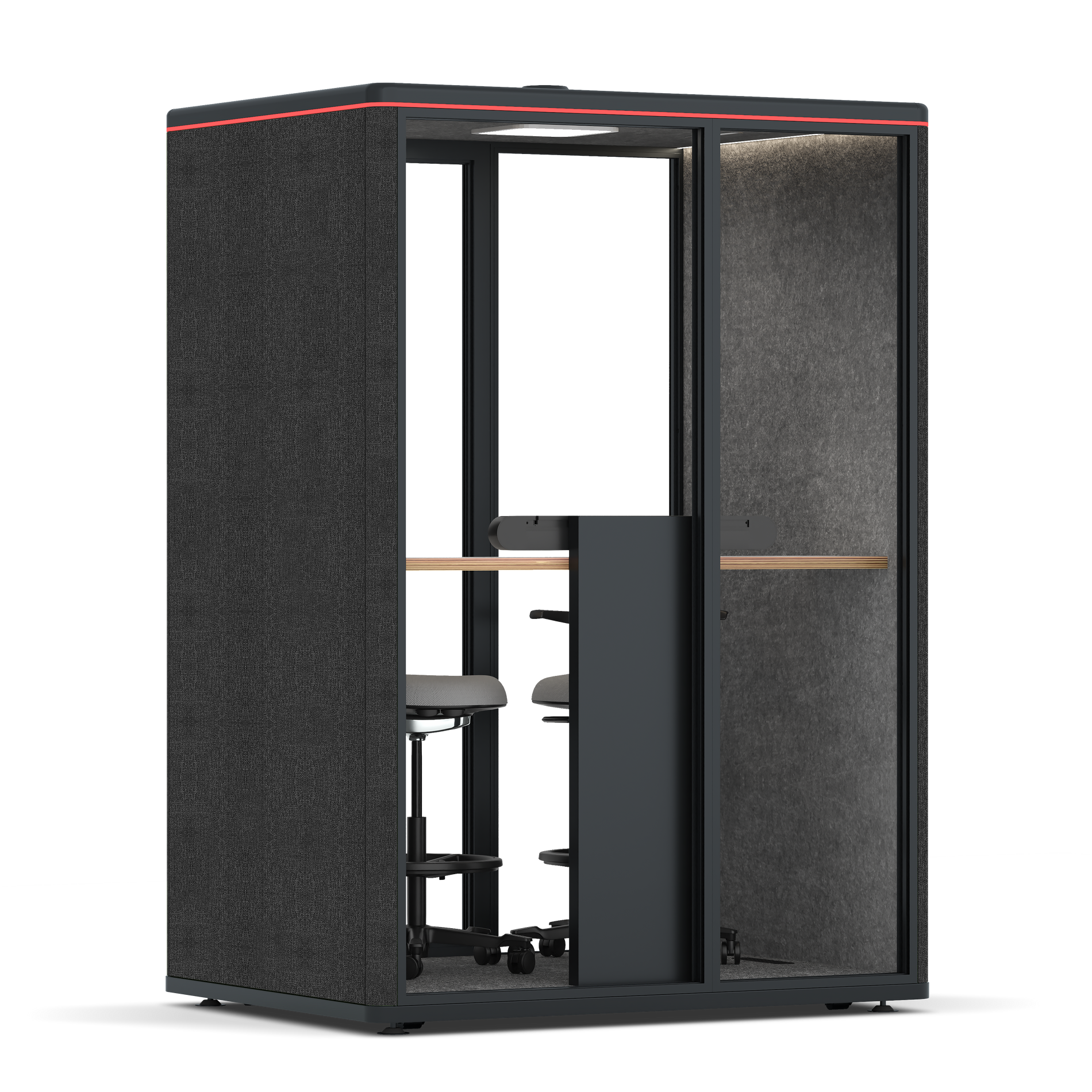 Omni TwoWorkstation + 2 stools / Gabriel Medley Black / #615f5d