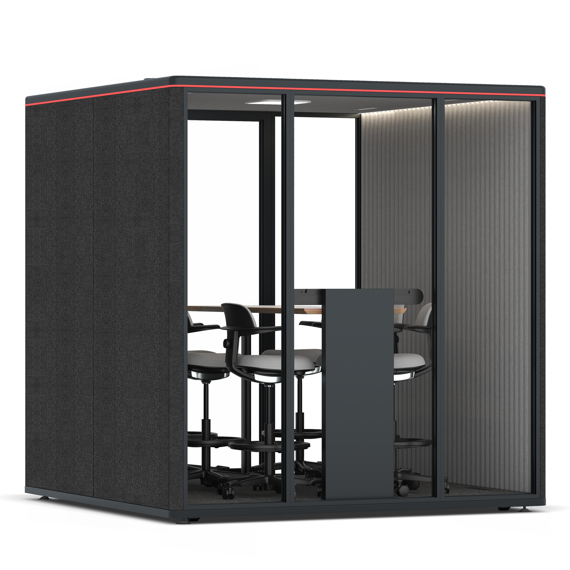 Omni SixCounter Meeting Table / Gabriel Medley Black / #6d6c69