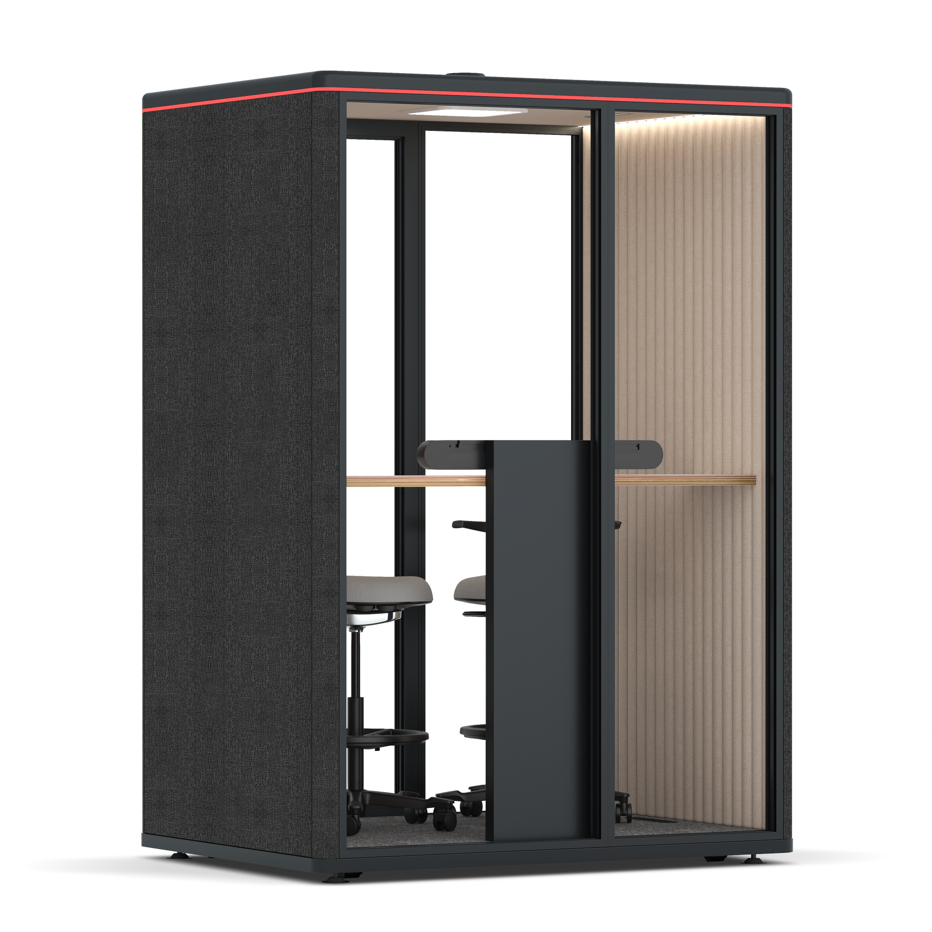 Omni TwoWorkstation + 2 stools / Gabriel Medley Black / #a18e7e