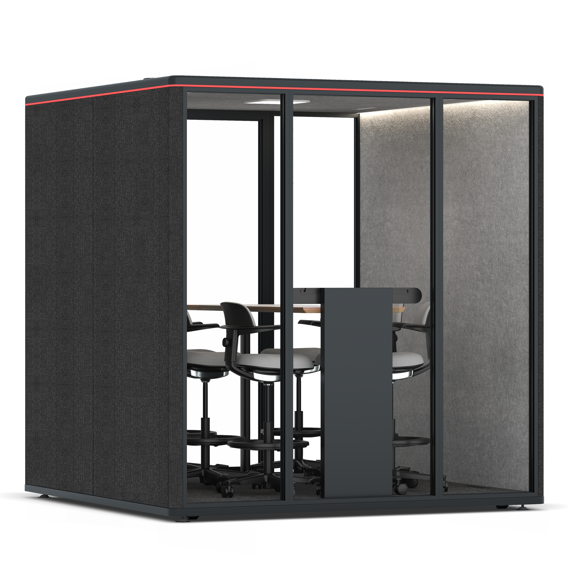 Omni SixCounter Meeting Table / Gabriel Medley Black / #a49f98
