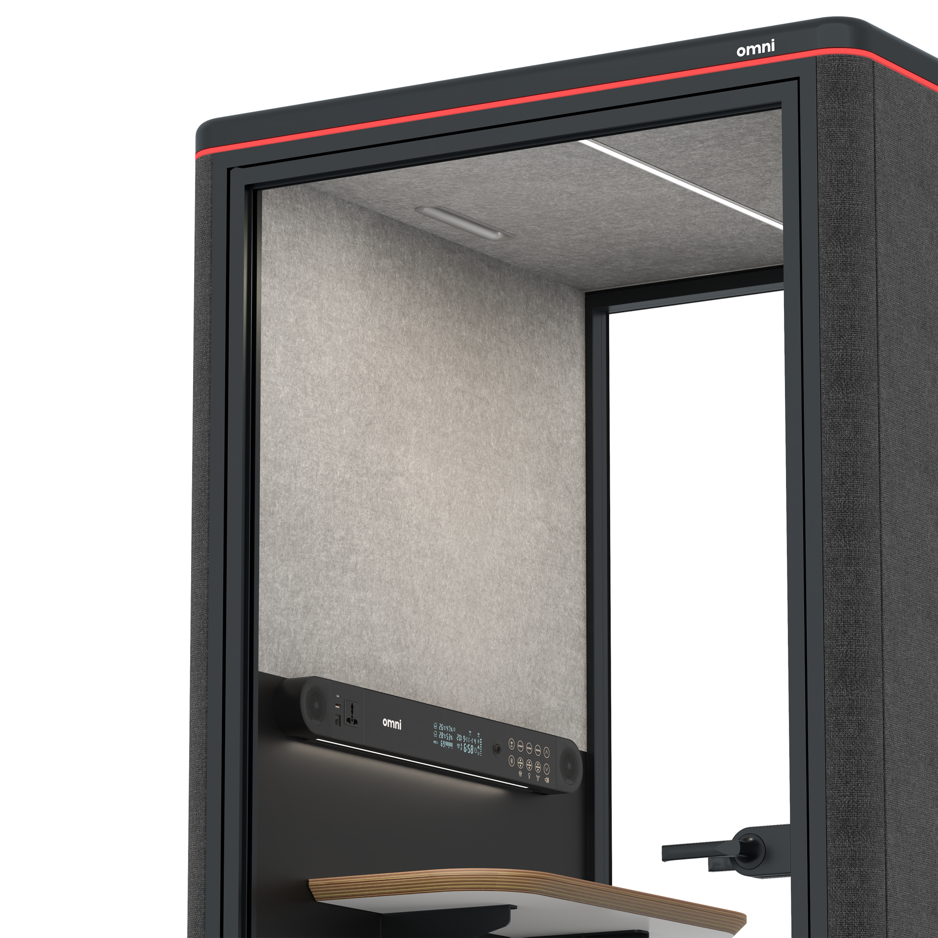 Omni One PlusStatic Device Shelf / Gabriel Medley Black / #a49f98