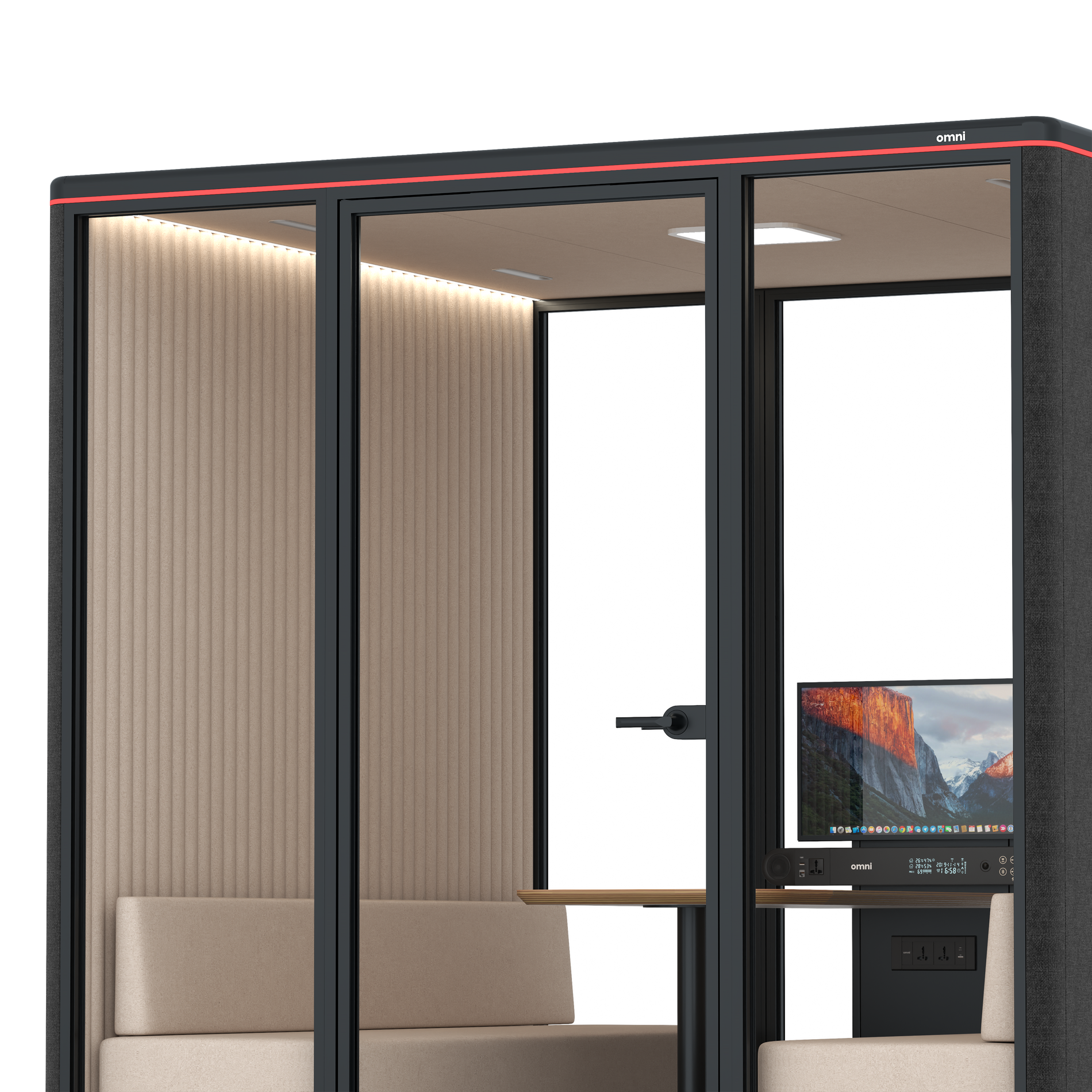 Omni SixSofa (+ Monitor Stand) / Gabriel Medley Black / #a18e7e
