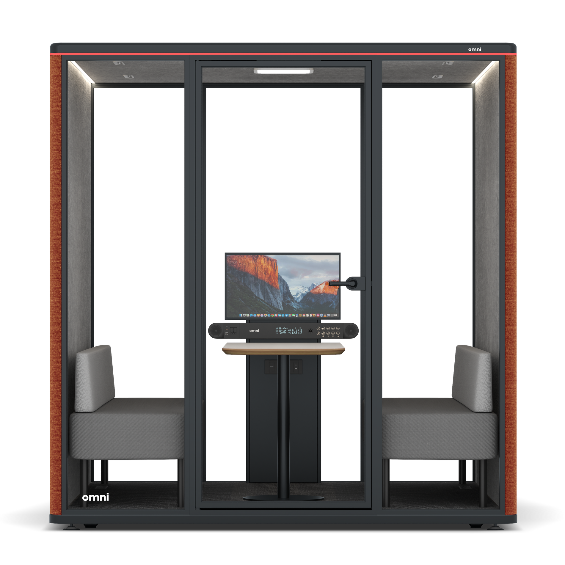 Omni SixSofa (+ Monitor Stand) / Bloody Orange / #a49f98