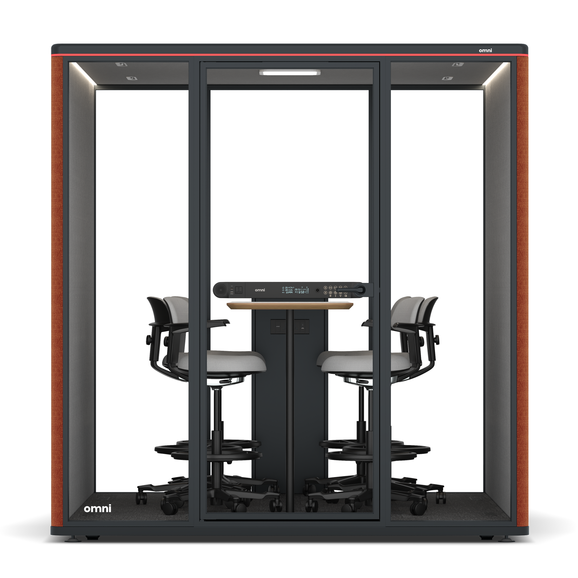 Omni SixCounter Meeting Table / Bloody Orange / #6d6c69