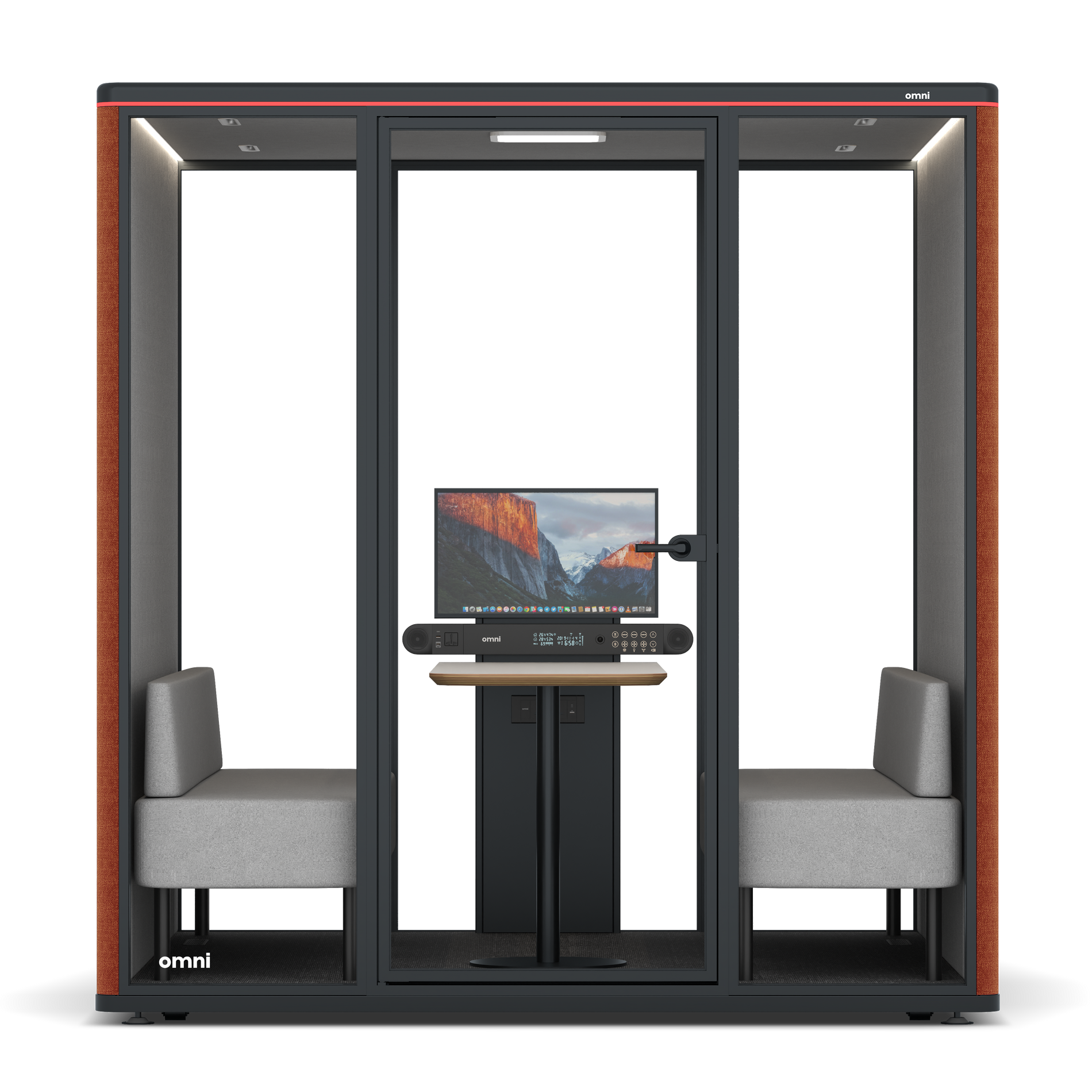 Omni SixSofa (+ Monitor Stand) / Bloody Orange / #6d6c69