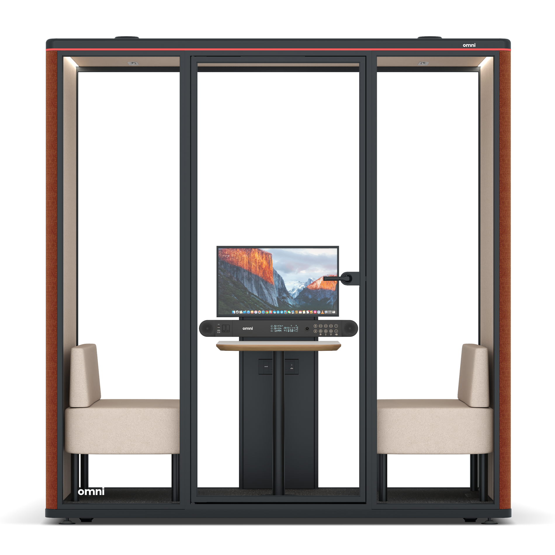Omni DemiTable (+ Monitor Stand) / Bloody Orange / #a18e7e