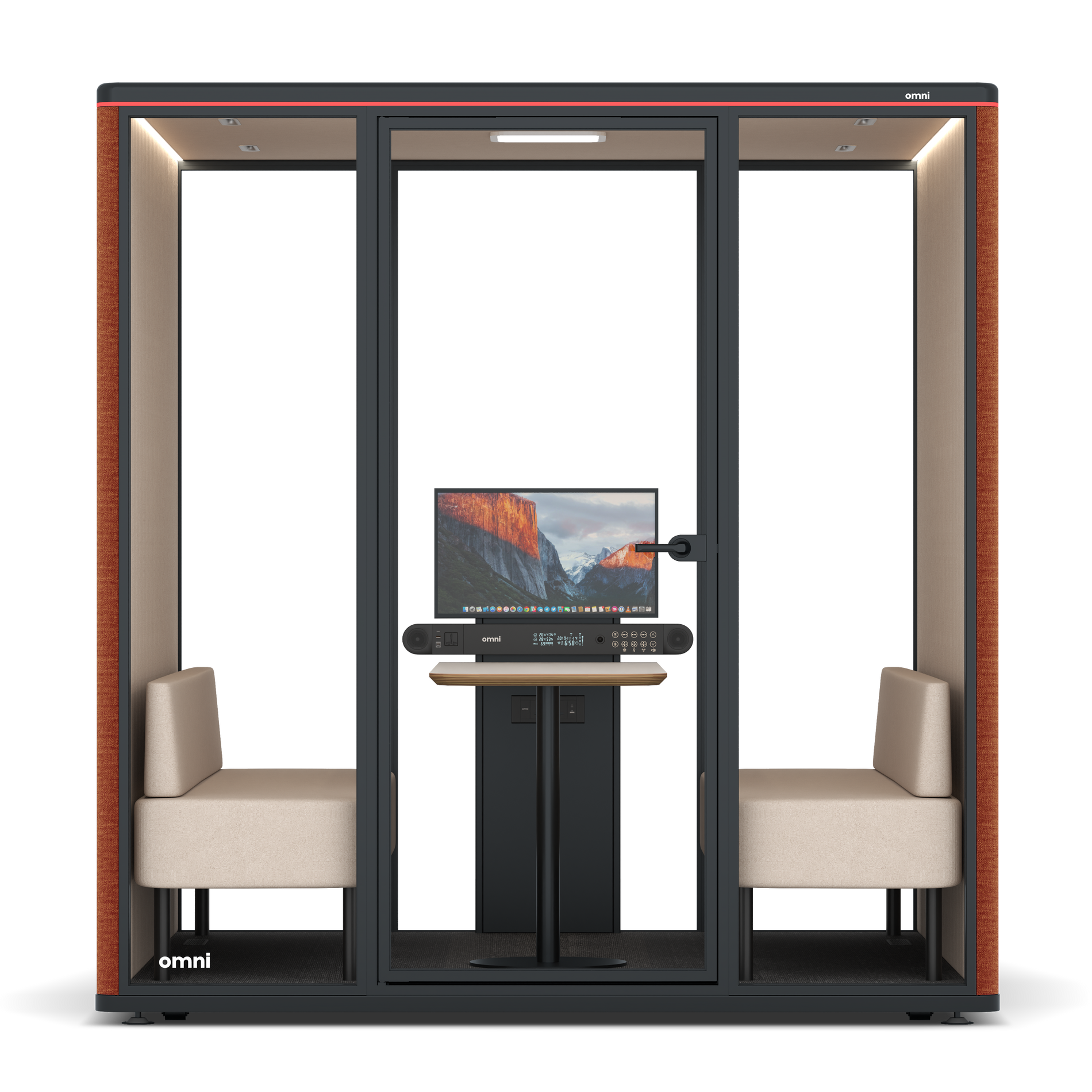 Omni SixSofa (+ Monitor Stand) / Bloody Orange / #a18e7e