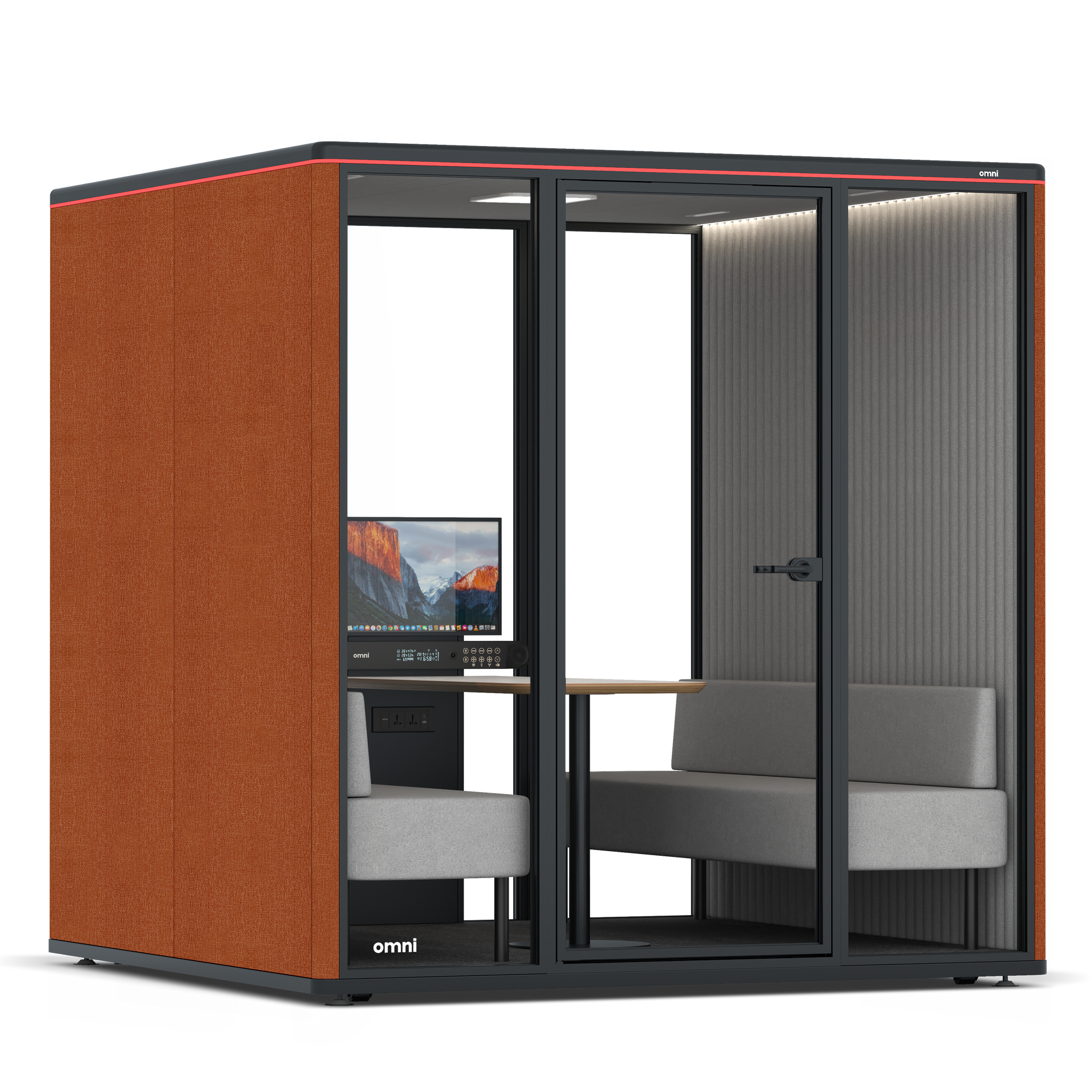 Omni SixSofa (+ Monitor Stand) / Bloody Orange / #6d6c69
