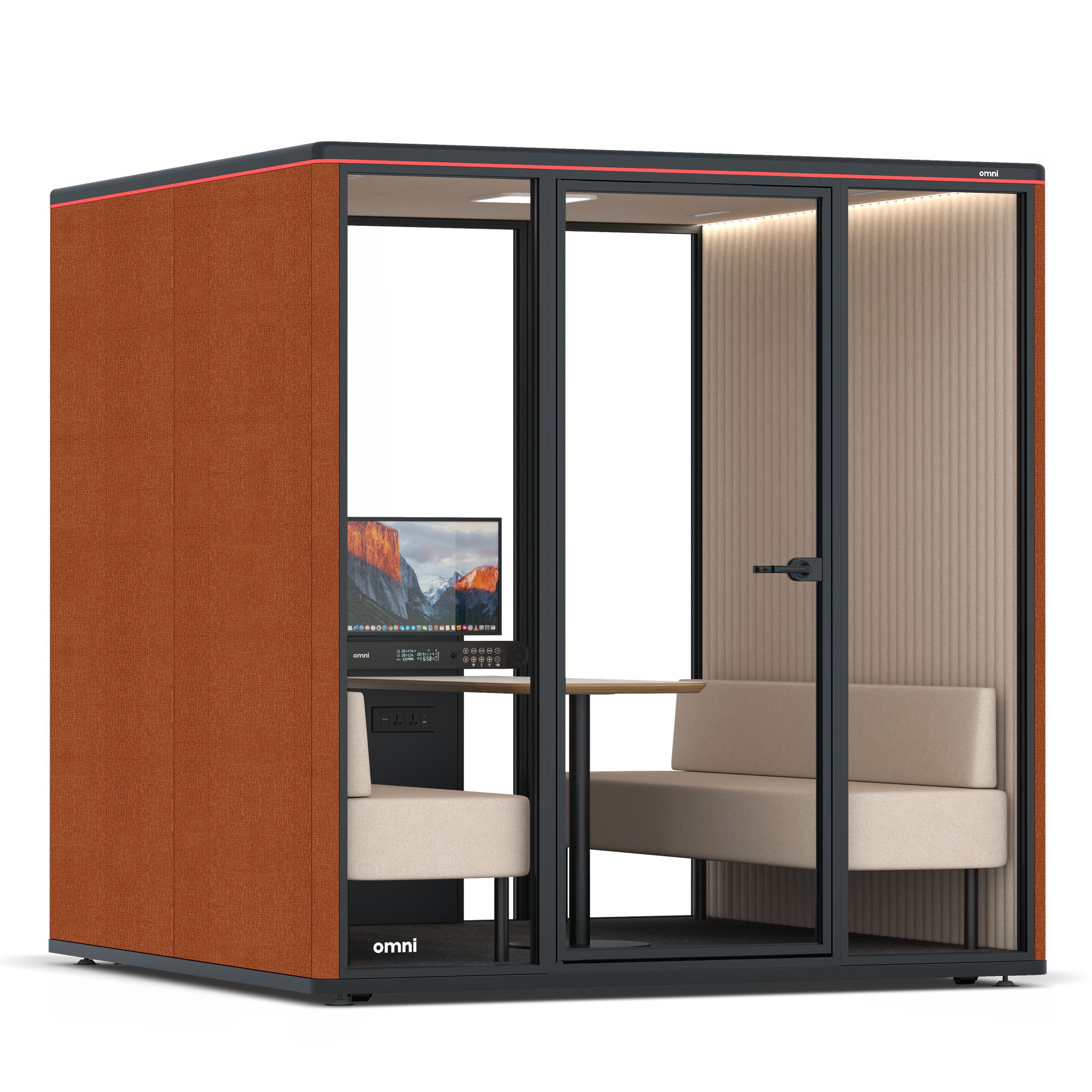 Omni SixSofa (+ Monitor Stand) / Bloody Orange / #a18e7e