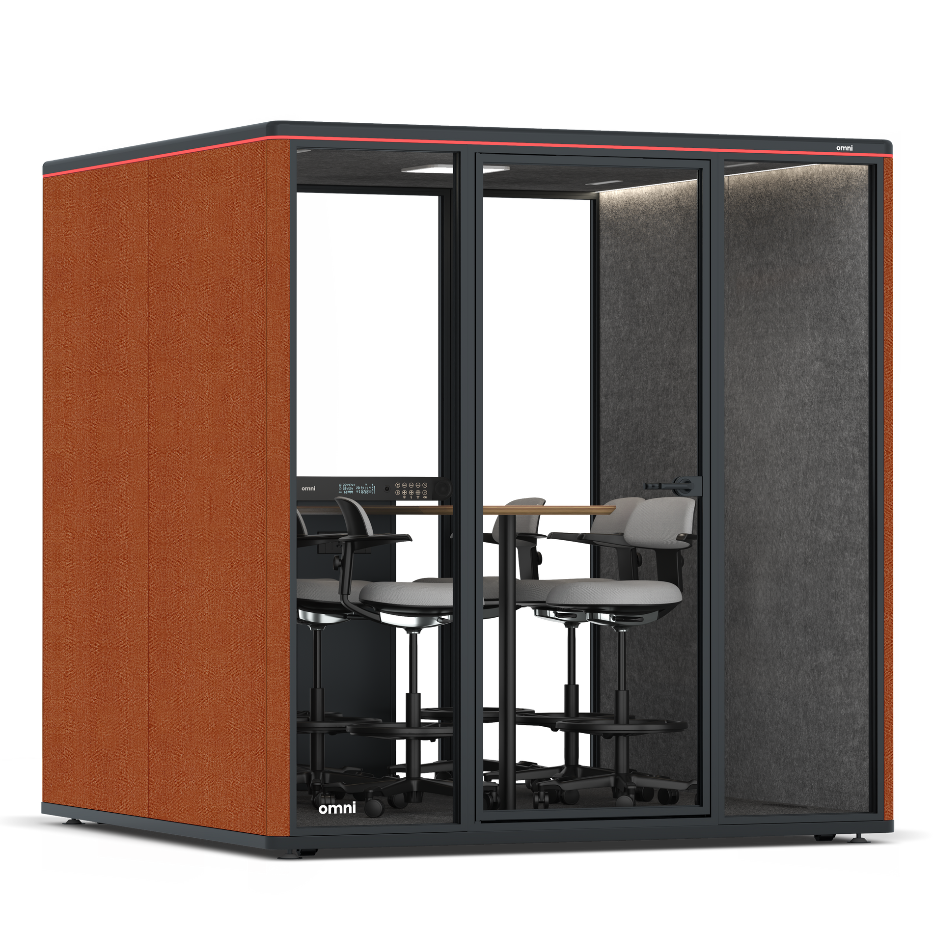 Omni SixCounter Meeting Table / Bloody Orange / #615f5d