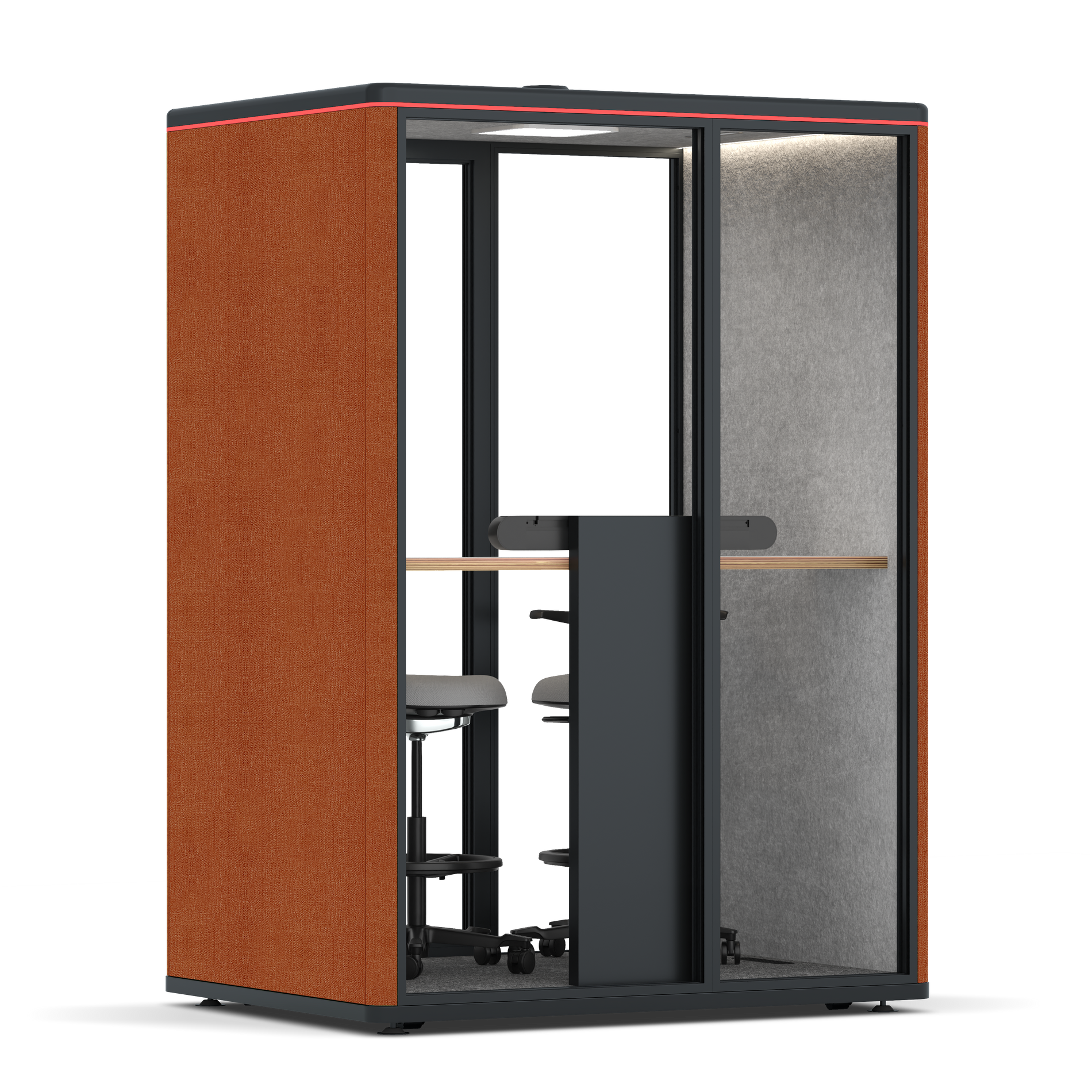 Omni TwoWorkstation + 2 stools / Bloody Orange / #a49f98