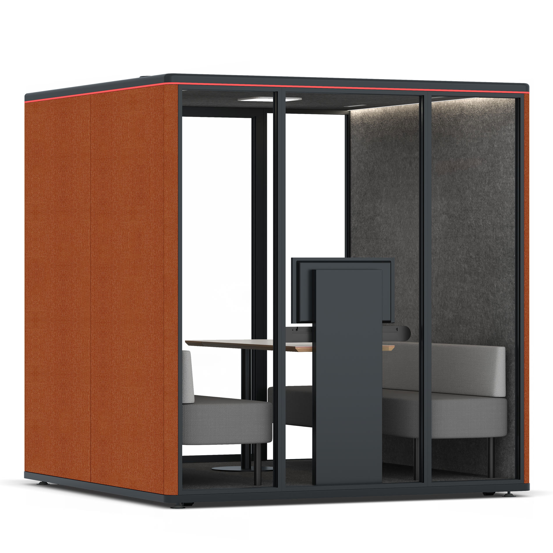 Omni SixSofa (+ Monitor Stand) / Bloody Orange / #615f5d