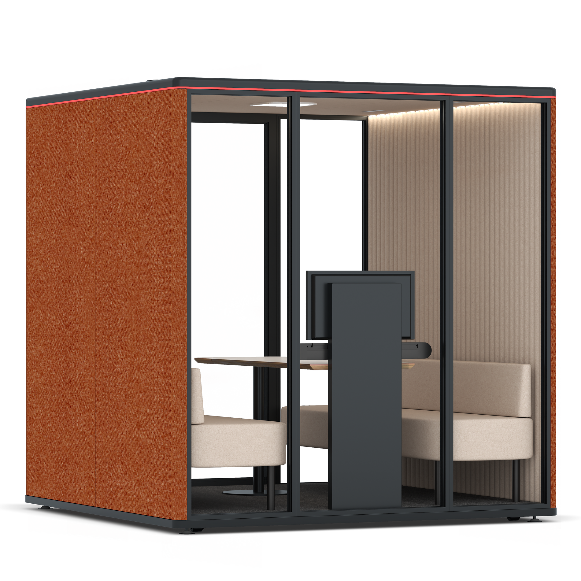 Omni SixSofa (+ Monitor Stand) / Bloody Orange / #a18e7e