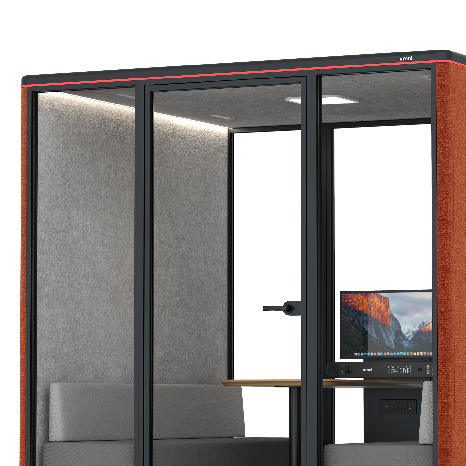 Omni SixSofa (+ Monitor Stand) / Bloody Orange / #a49f98