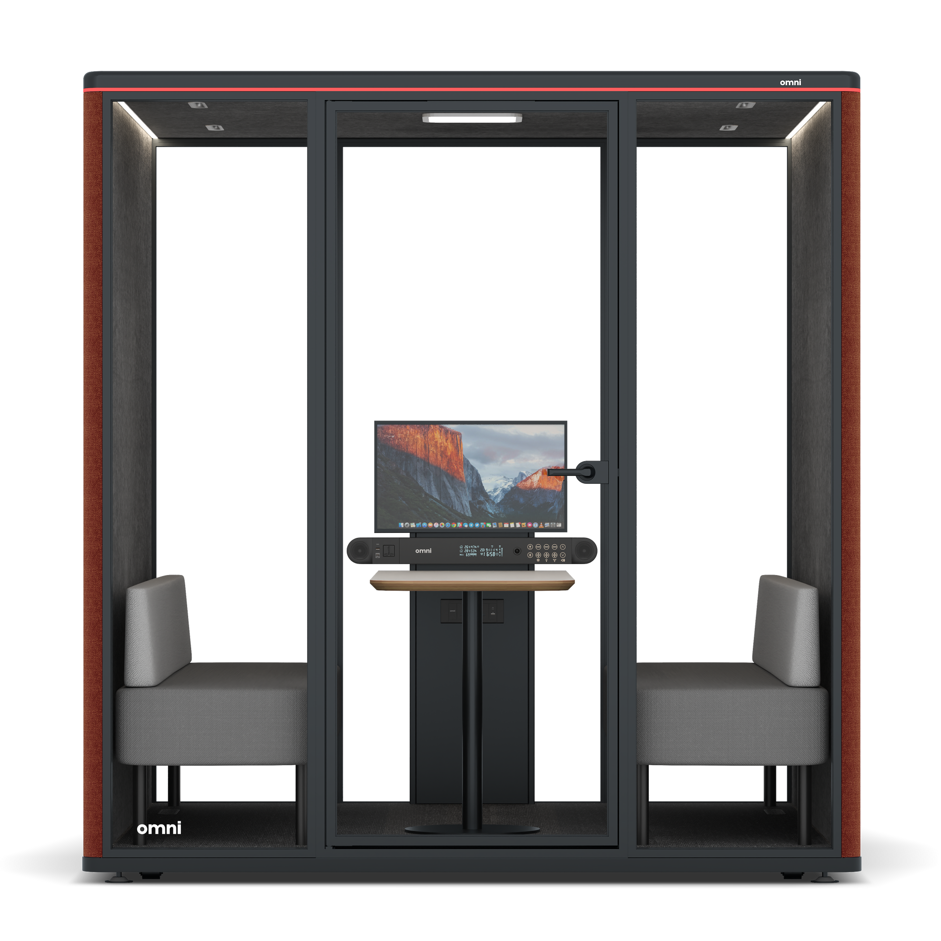 Omni SixSofa (+ Monitor Stand) / Gabriel Medley Deep Rouge / #615f5d