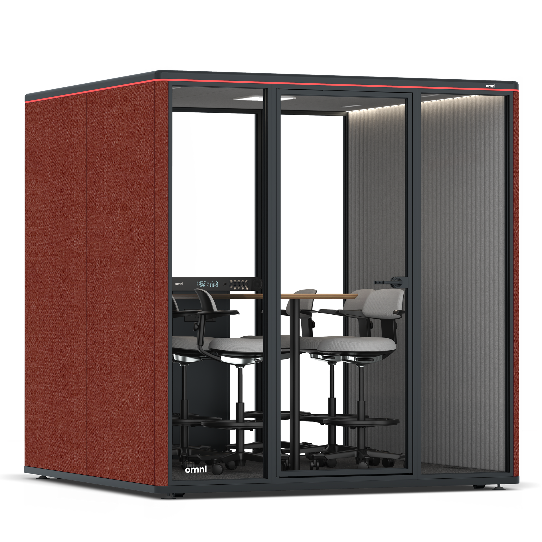 Omni SixCounter Meeting Table / Gabriel Medley Deep Rouge / #6d6c69