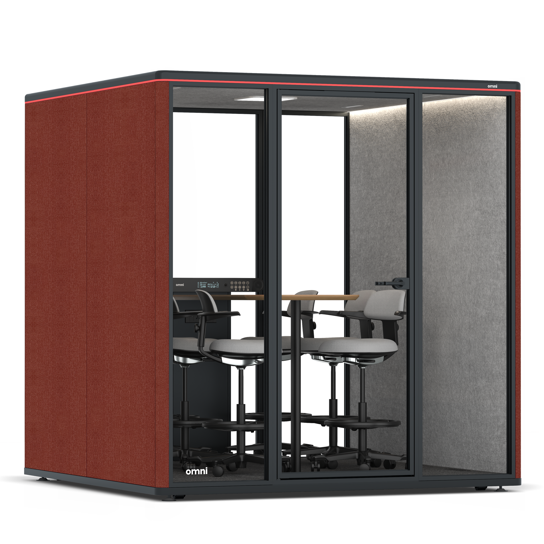 Omni SixCounter Meeting Table / Gabriel Medley Deep Rouge / #a49f98