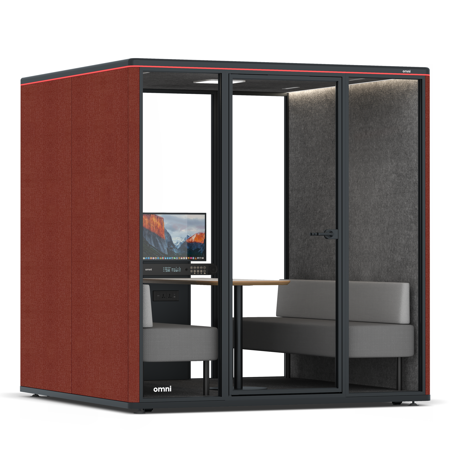 Omni SixSofa (+ Monitor Stand) / Gabriel Medley Deep Rouge / #615f5d