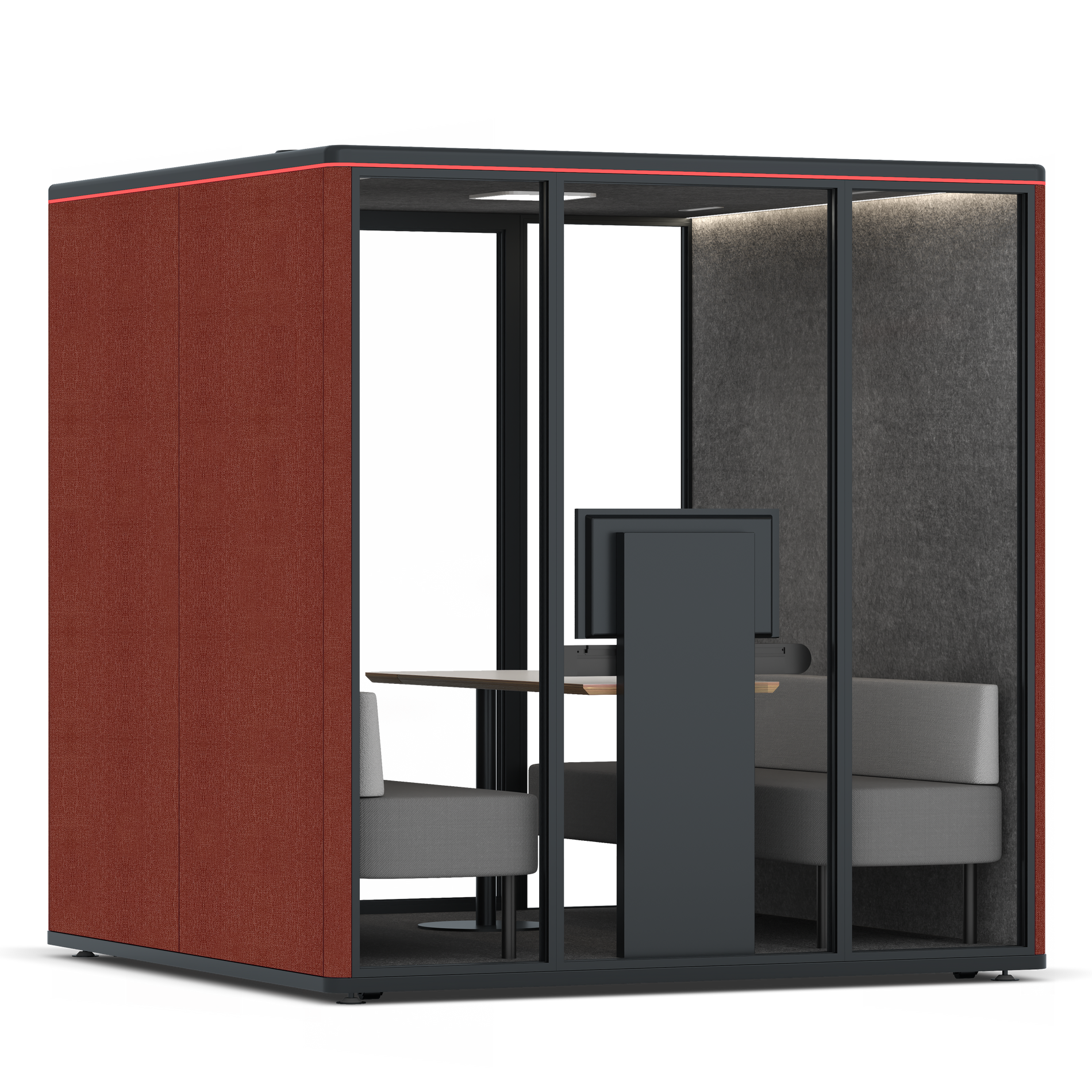 Omni SixSofa (+ Monitor Stand) / Gabriel Medley Deep Rouge / #615f5d