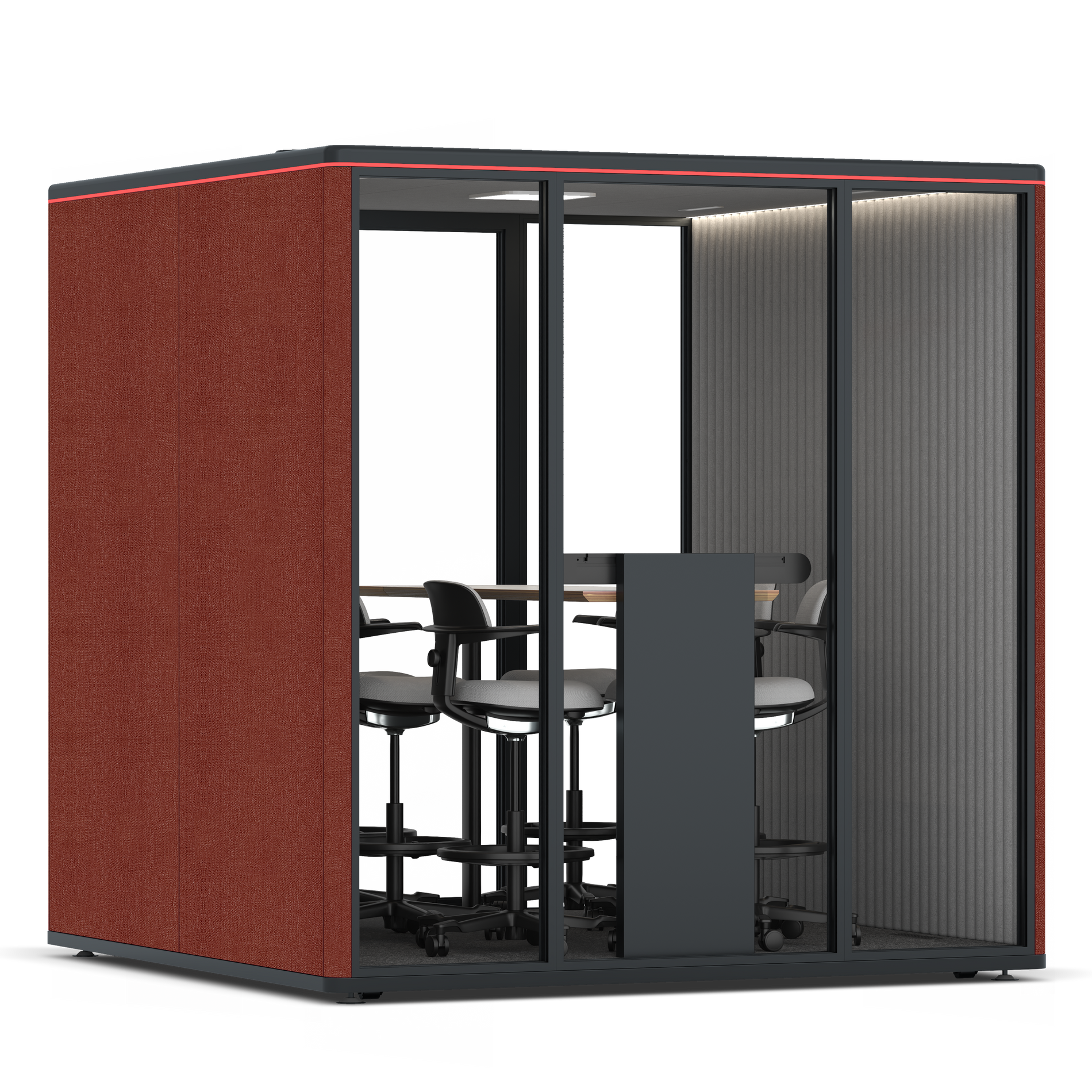 Omni SixCounter Meeting Table / Gabriel Medley Deep Rouge / #6d6c69