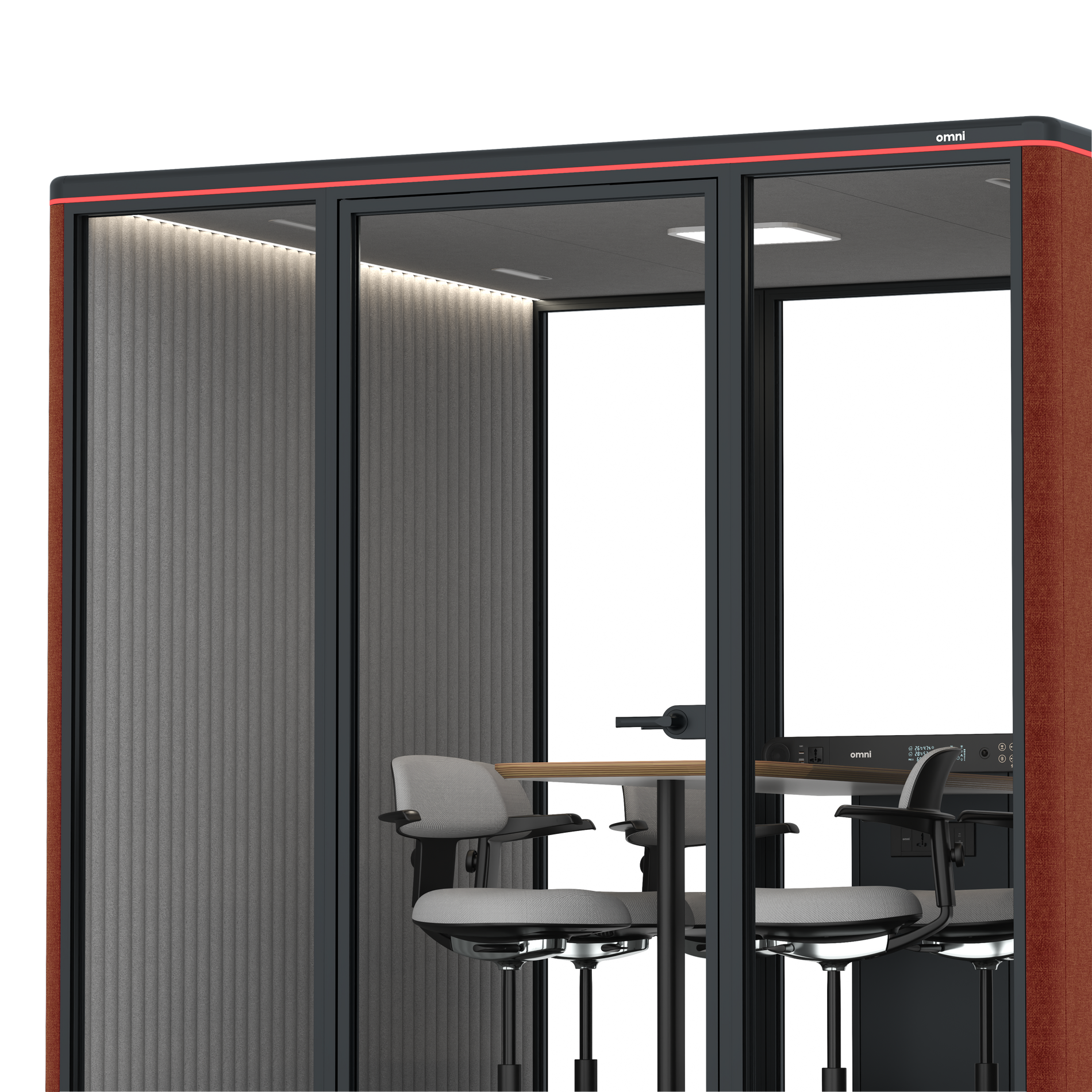Omni SixCounter Meeting Table / Gabriel Medley Deep Rouge / #6d6c69