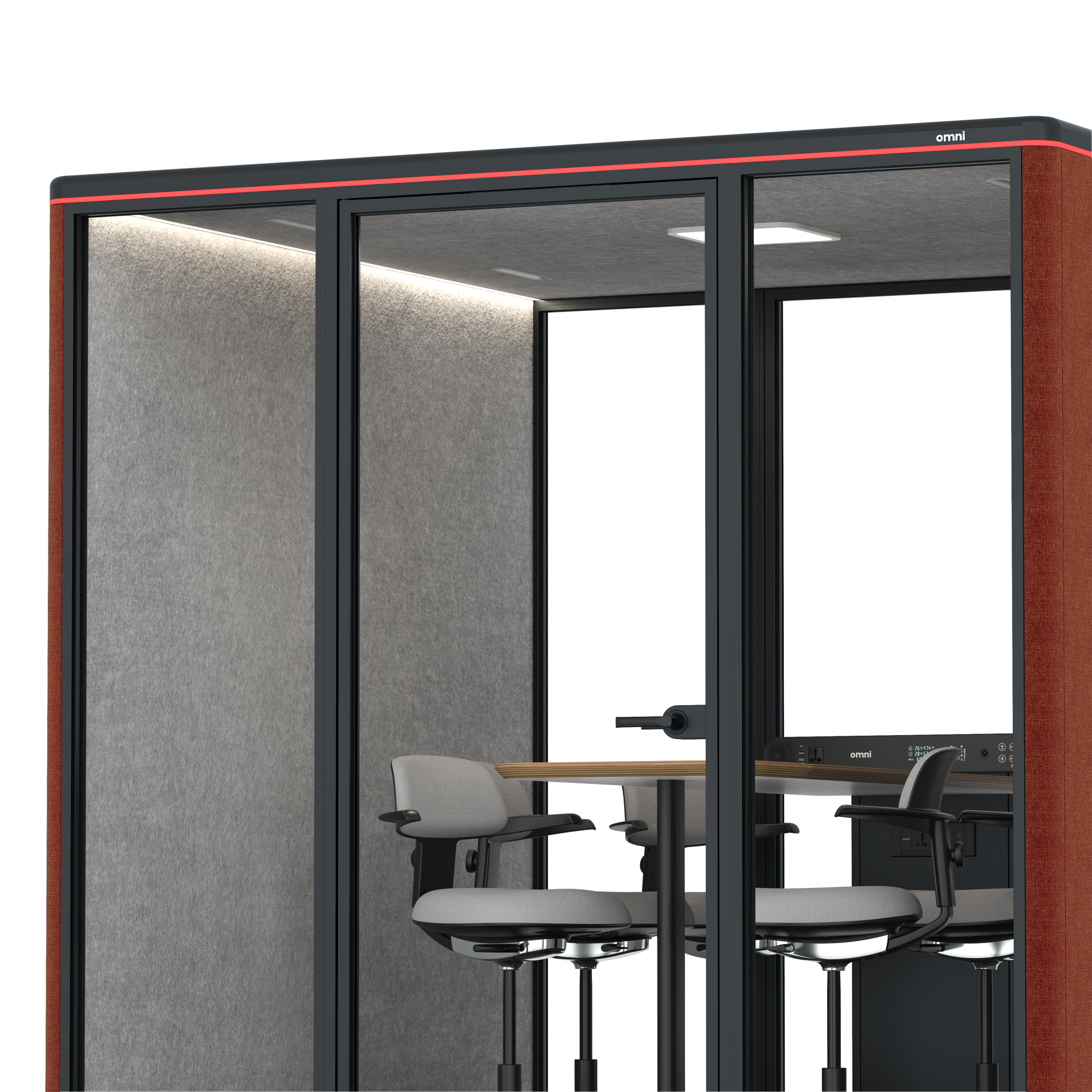 Omni SixCounter Meeting Table / Gabriel Medley Deep Rouge / #a49f98