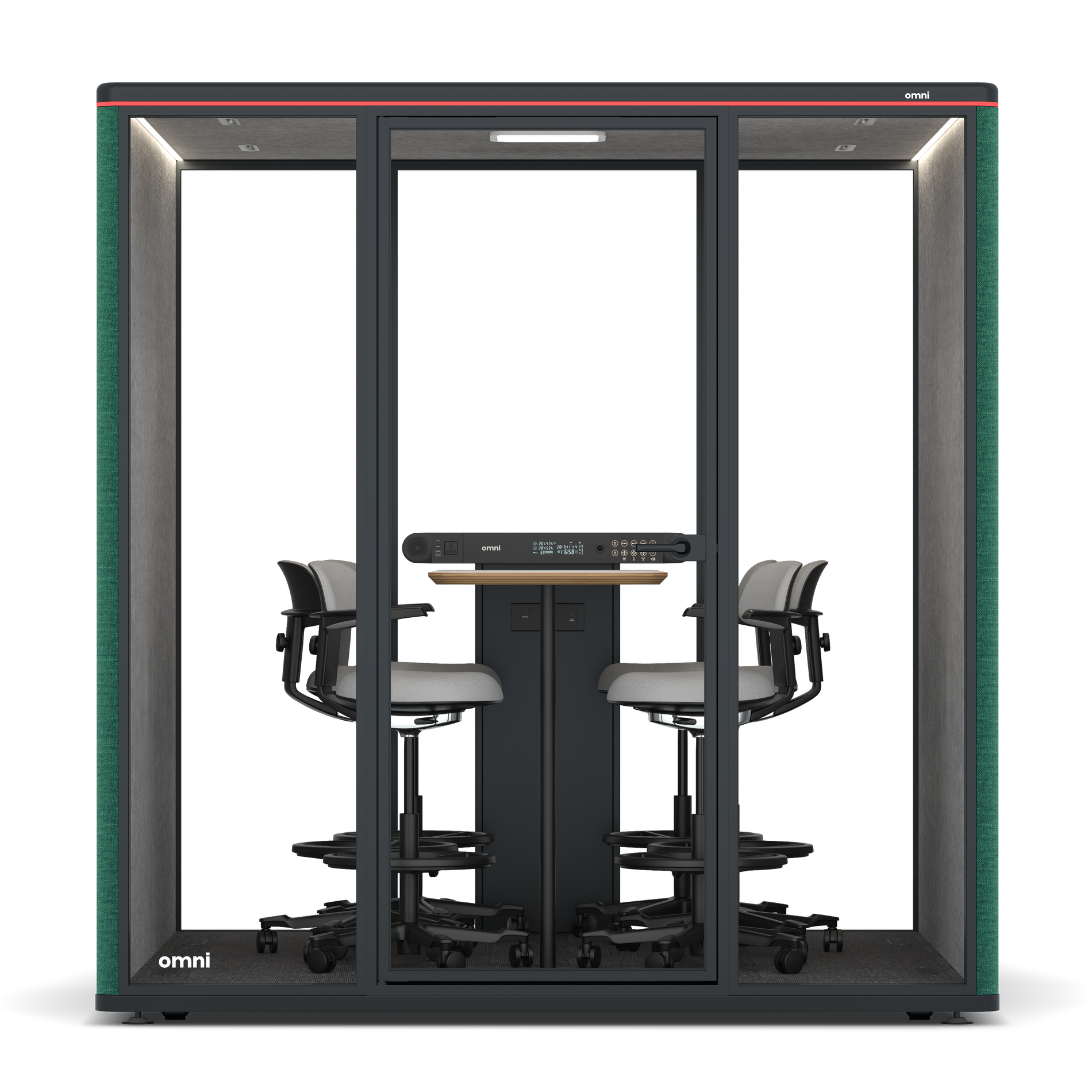 Omni SixCounter Meeting Table / Gabriel Medley Forest Green / #a49f98