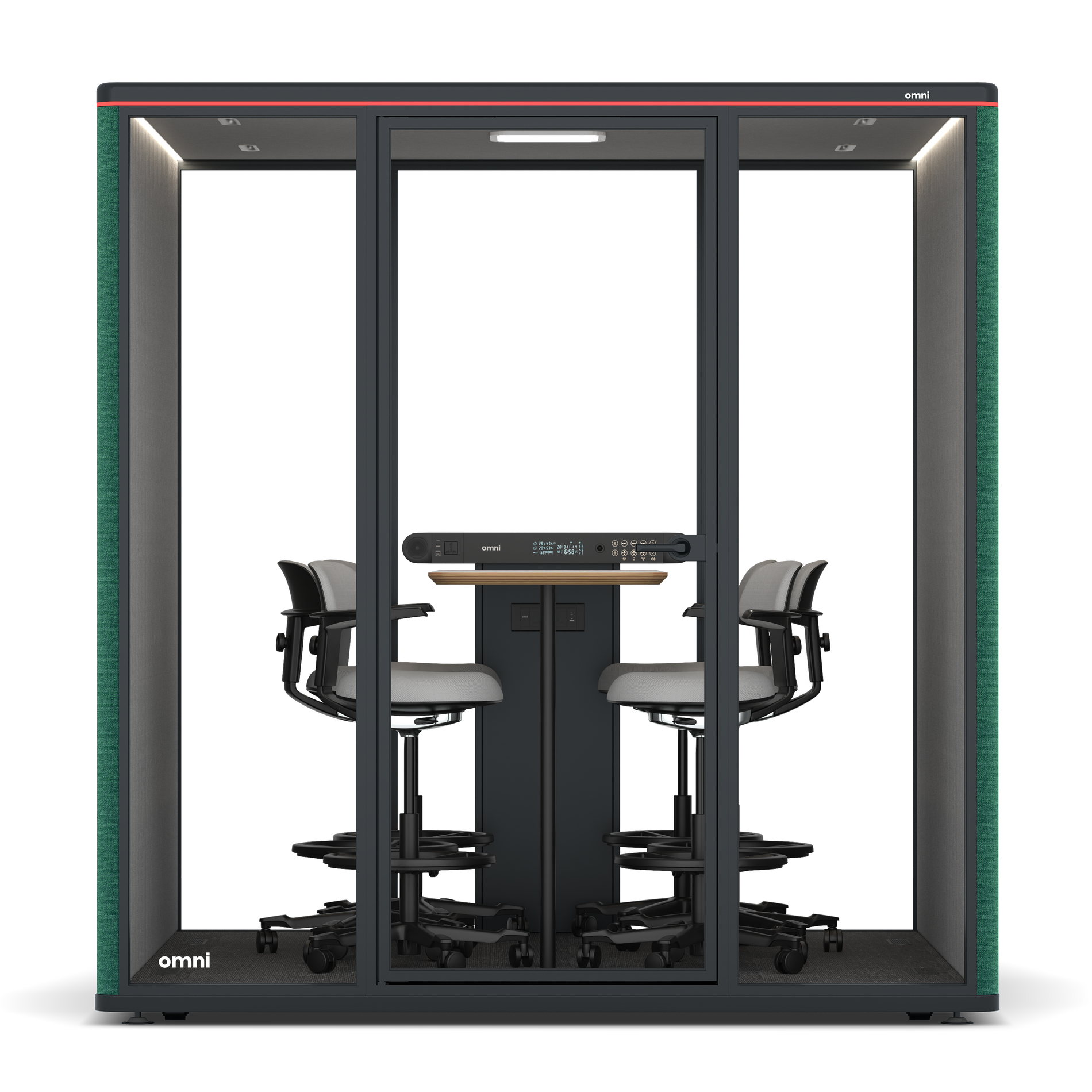 Omni SixCounter Meeting Table / Gabriel Medley Forest Green / #6d6c69