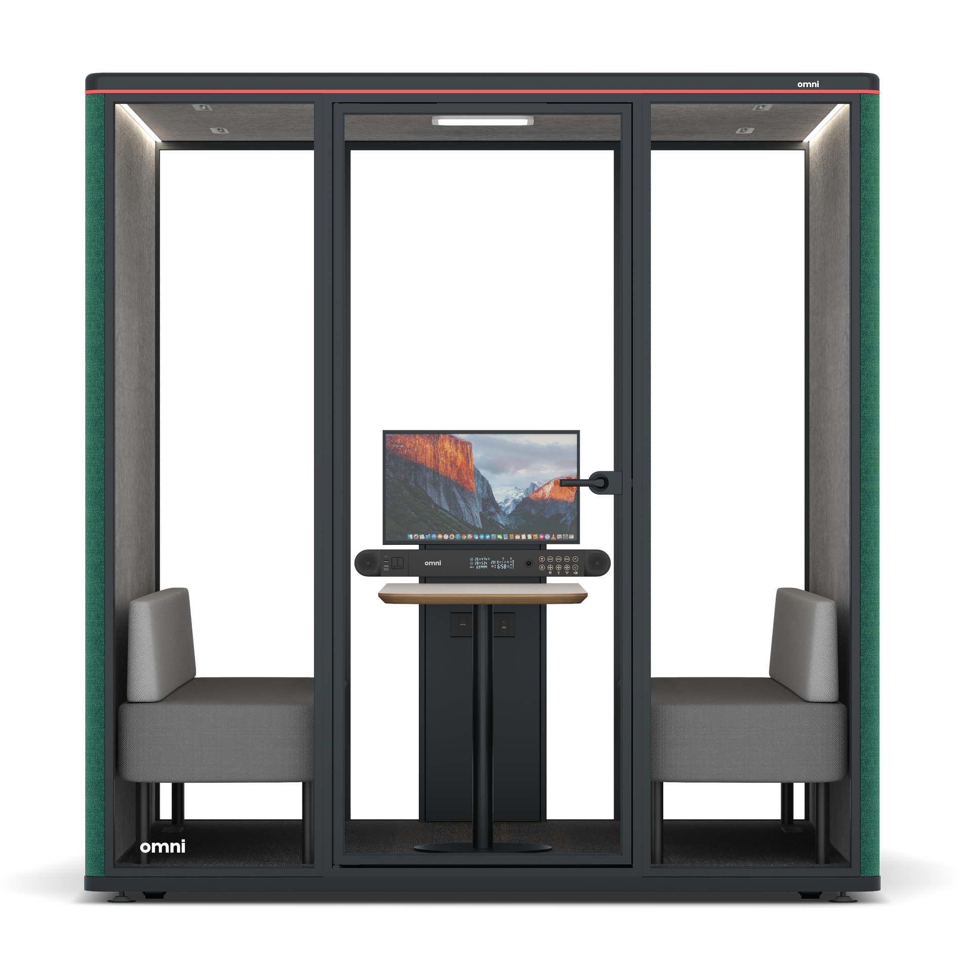 Omni SixSofa (+ Monitor Stand) / Gabriel Medley Forest Green / #a49f98