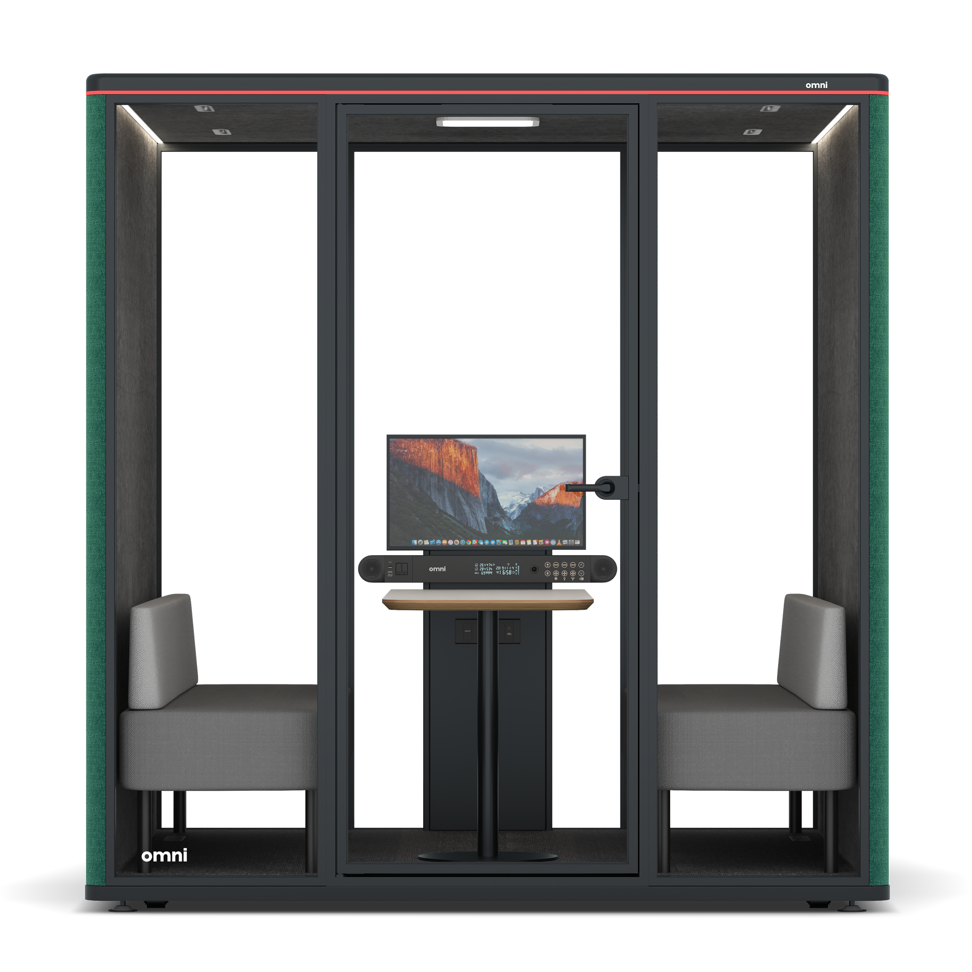 Omni SixSofa (+ Monitor Stand) / Gabriel Medley Forest Green / #615f5d