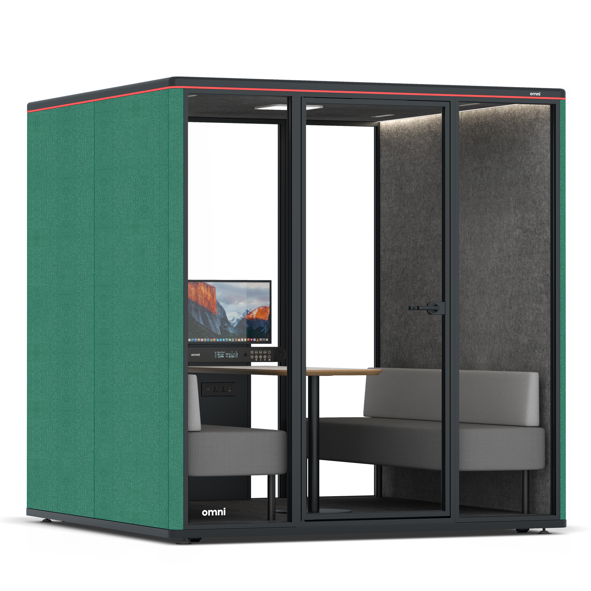 Omni SixSofa (+ Monitor Stand) / Gabriel Medley Forest Green / #615f5d