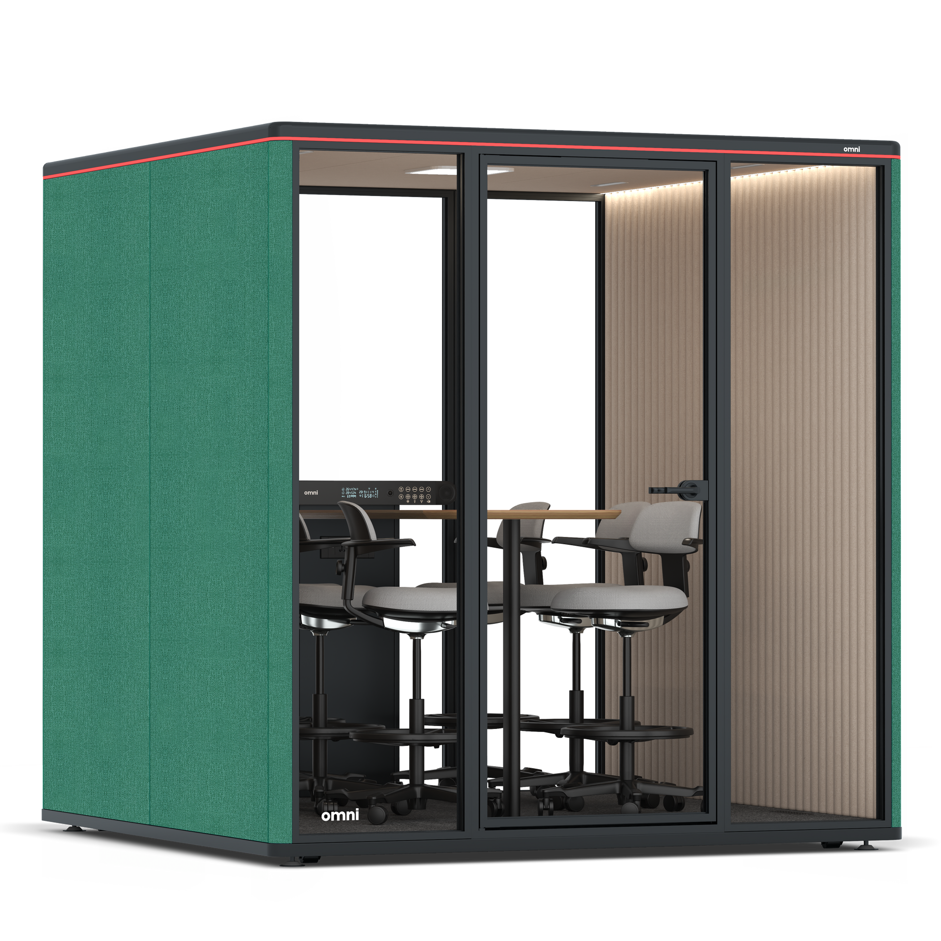 Omni SixCounter Meeting Table / Gabriel Medley Forest Green / #a18e7e