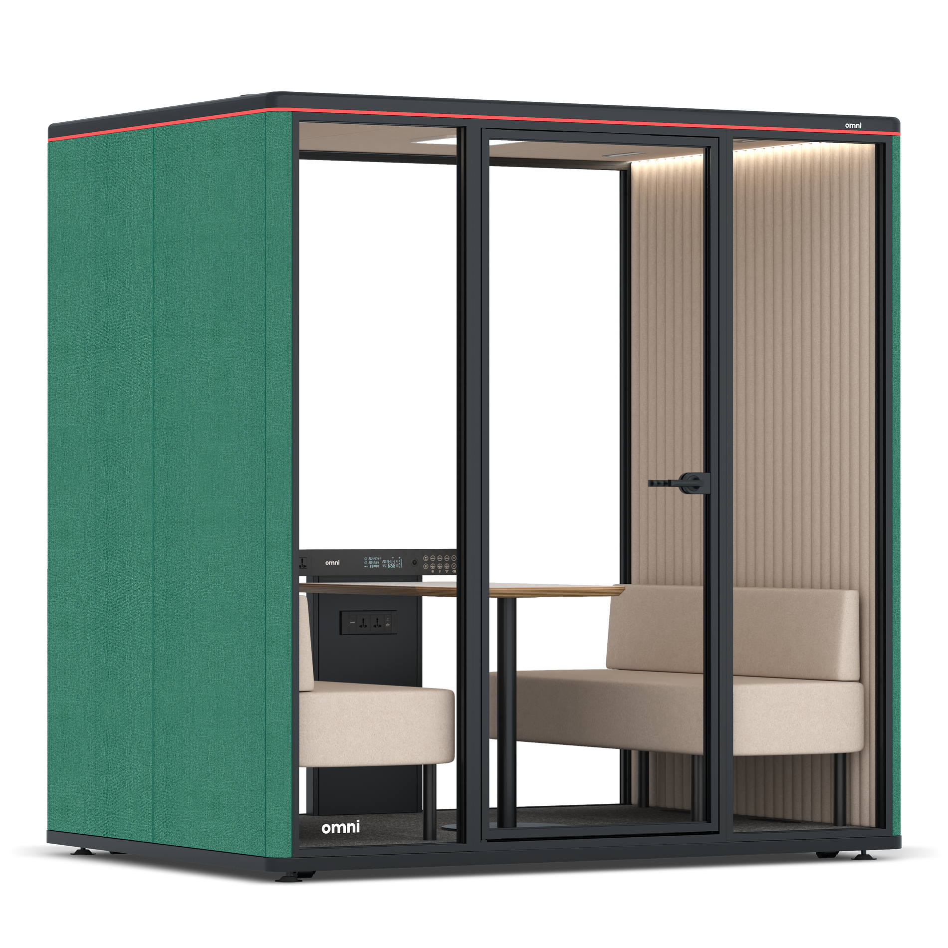Omni FourSofa / Gabriel Medley Forest Green / #a18e7e