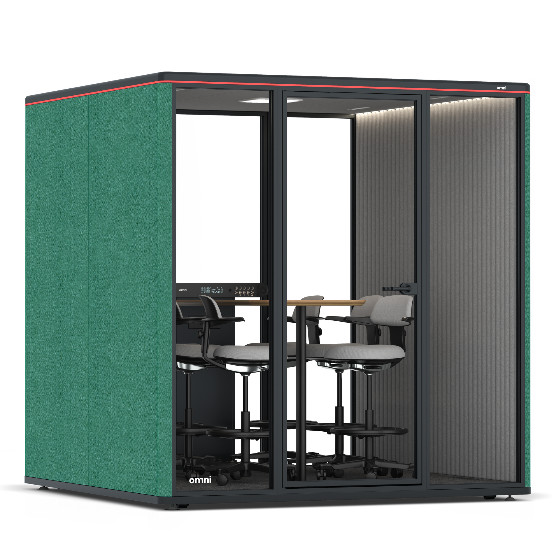 Omni SixCounter Meeting Table / Gabriel Medley Forest Green / #6d6c69