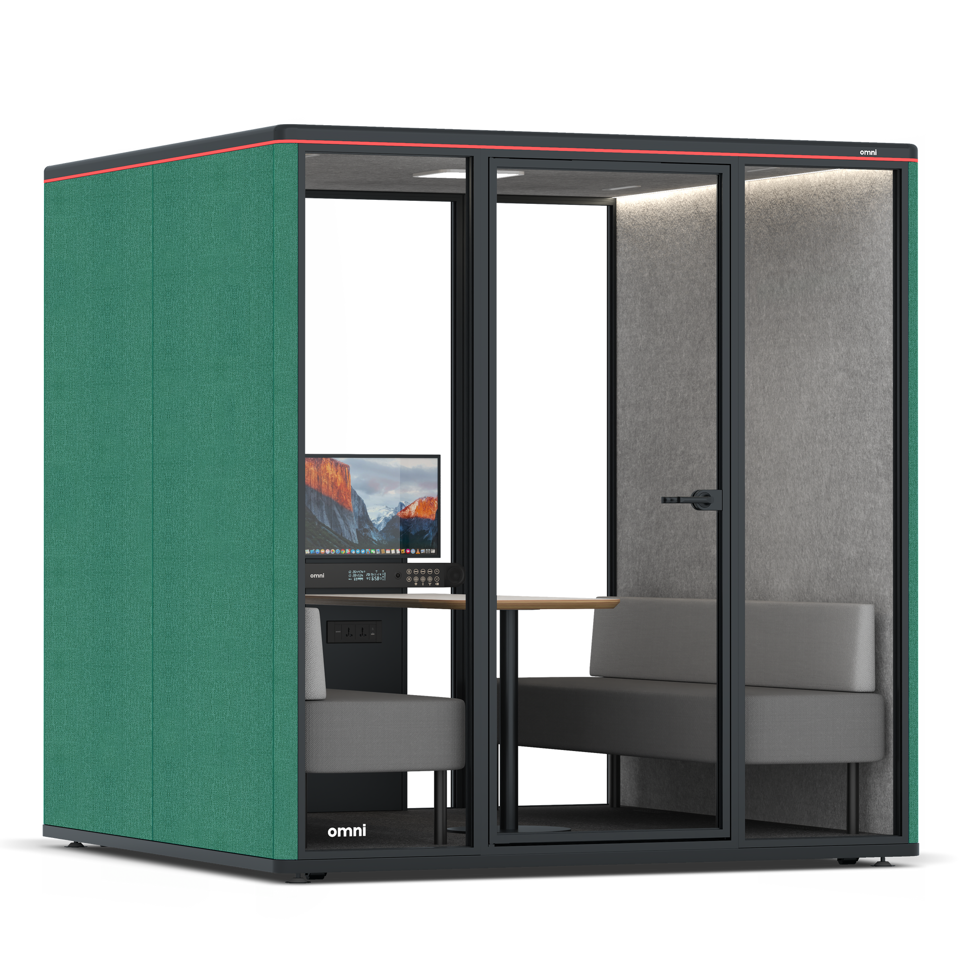 Omni SixSofa (+ Monitor Stand) / Gabriel Medley Forest Green / #a49f98