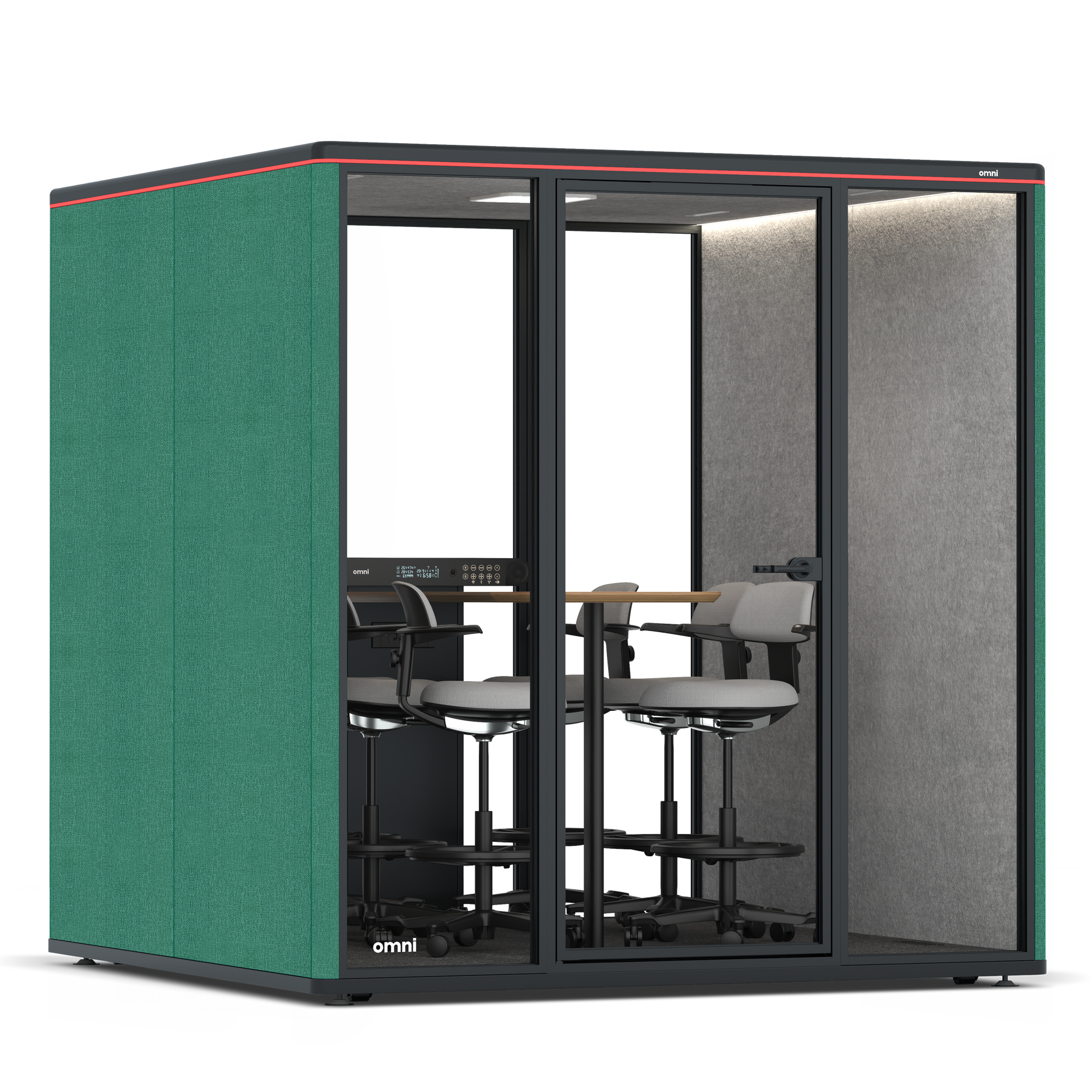 Omni SixCounter Meeting Table / Gabriel Medley Forest Green / #a49f98
