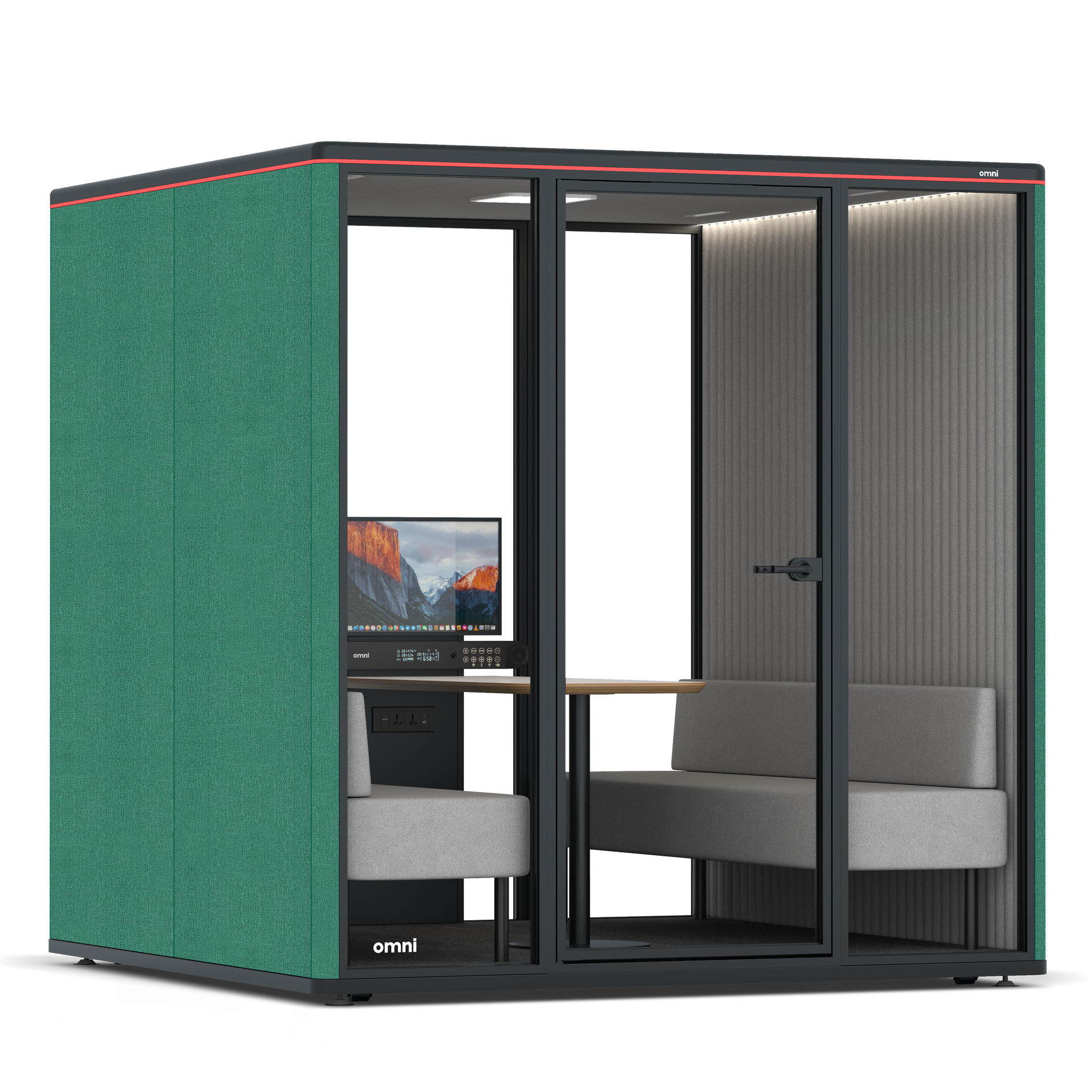 Omni SixSofa (+ Monitor Stand) / Gabriel Medley Forest Green / #6d6c69