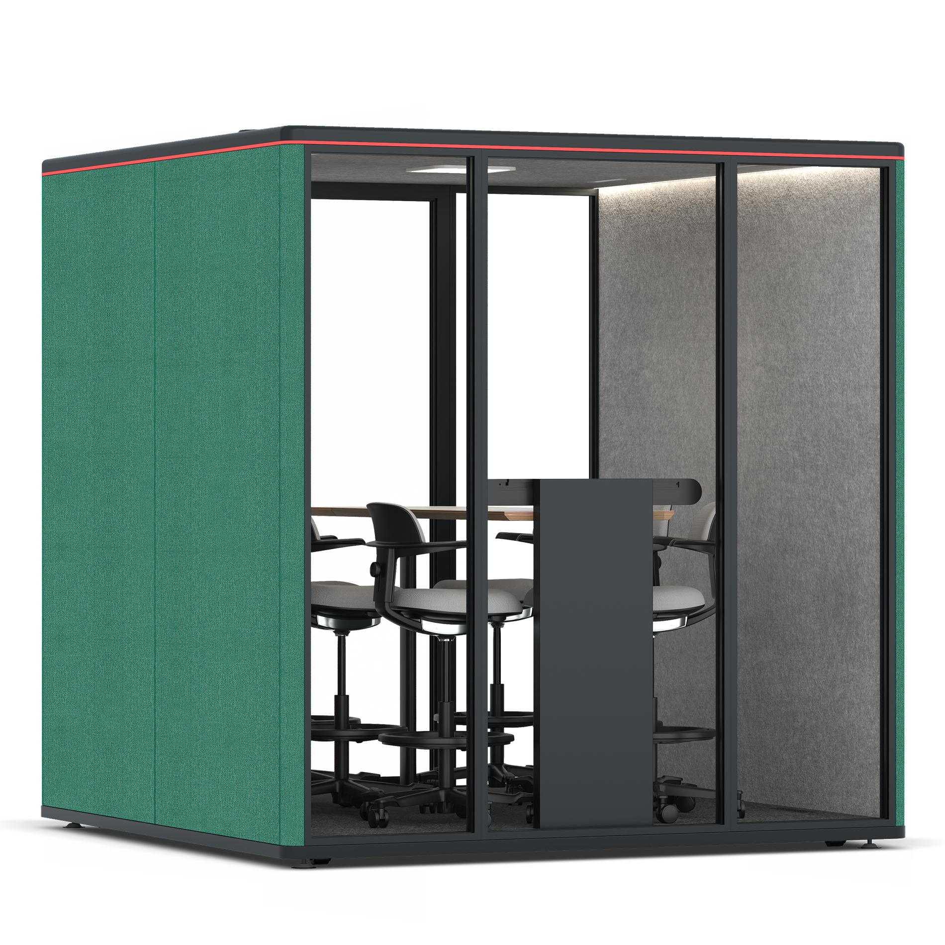 Omni SixCounter Meeting Table / Gabriel Medley Forest Green / #a49f98