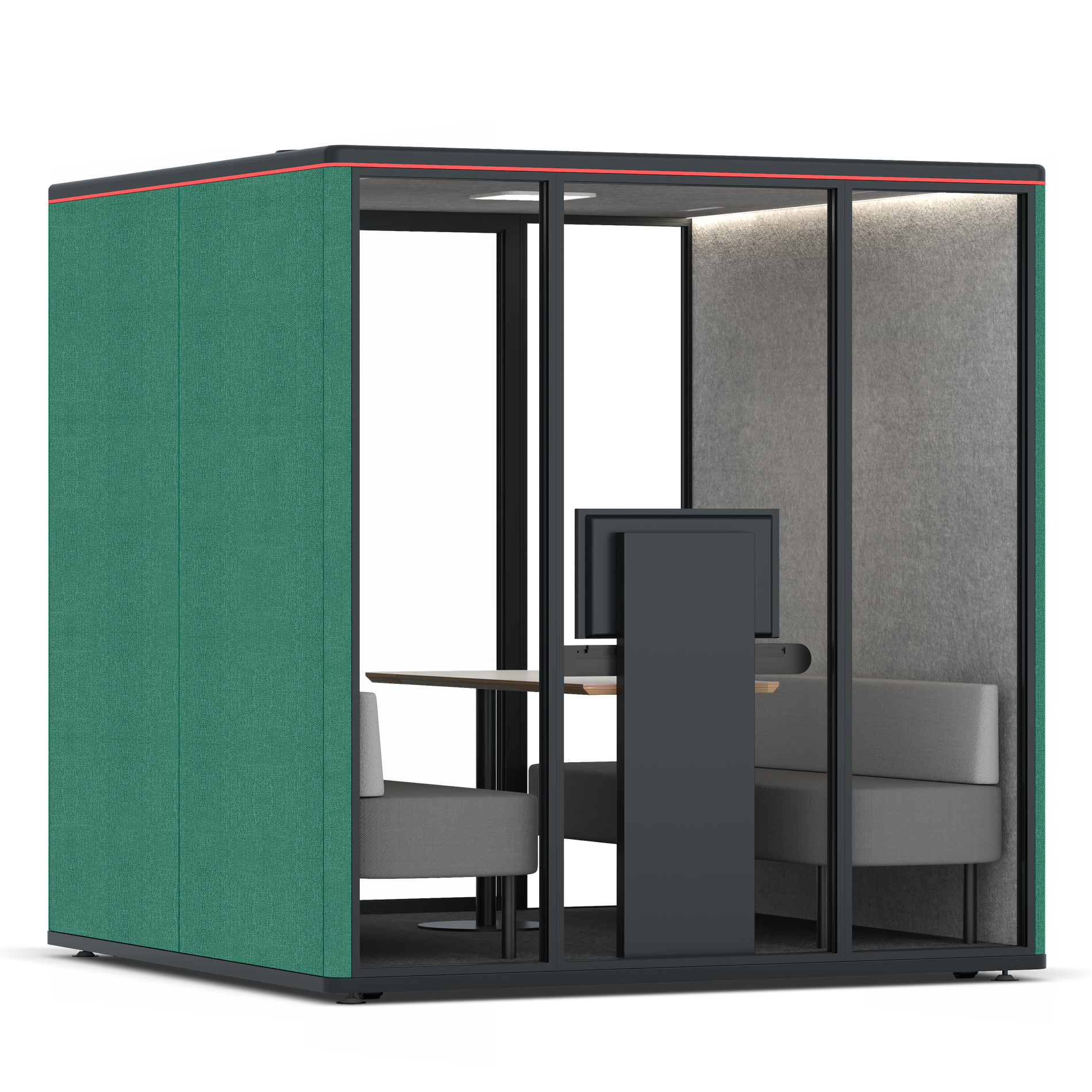 Omni SixSofa (+ Monitor Stand) / Gabriel Medley Forest Green / #a49f98